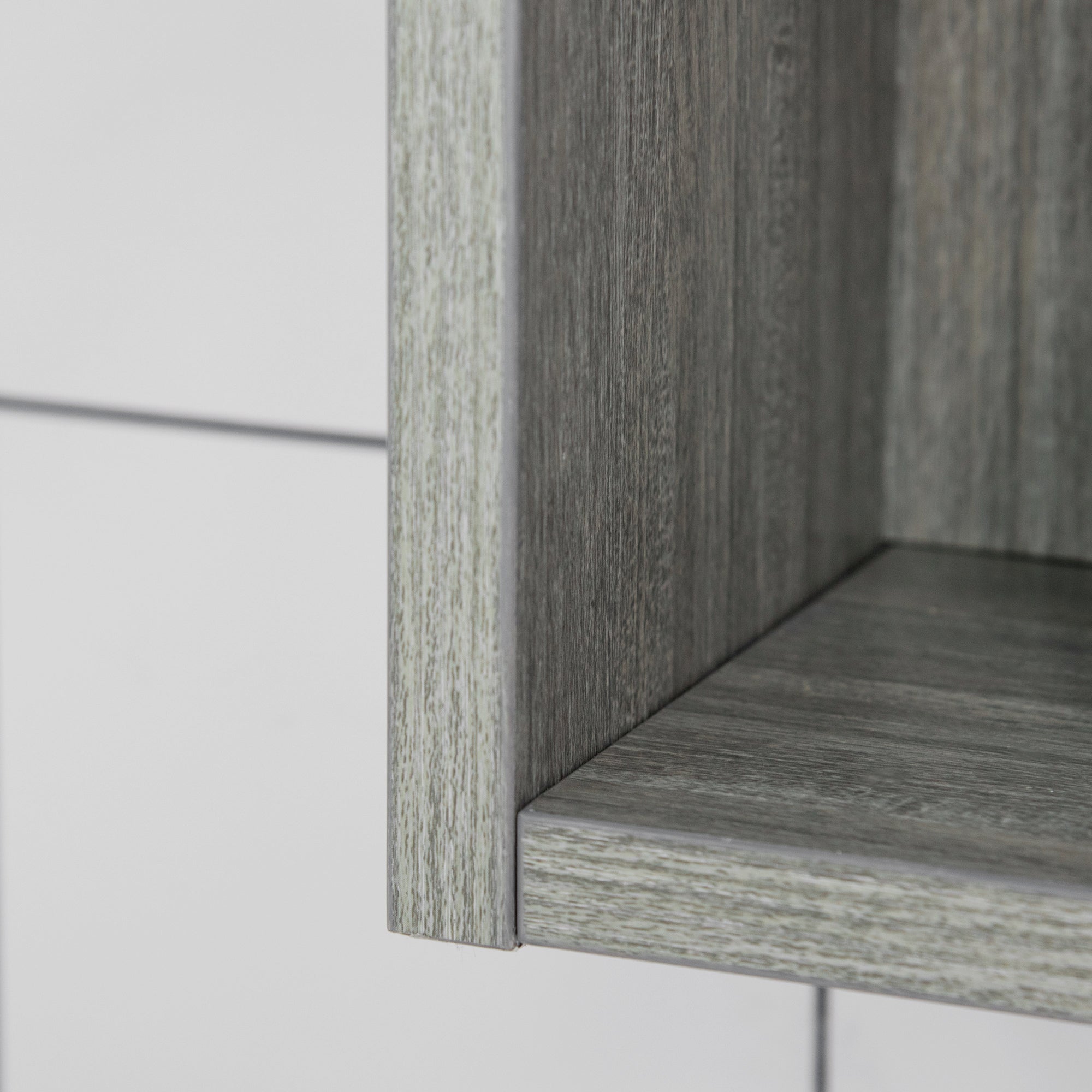 kleankin Bathroom Mirror Cabinet, Wall Mounted Storage Cabinet with Adjustable Shelves, 3 Doors and Cupboards, Grey - North Peak Garden Furniture