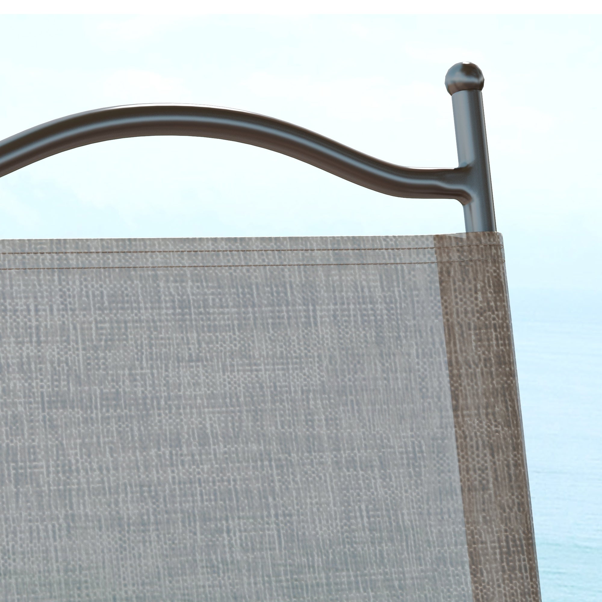 Outsunny Set of Two Folding Garden Chairs, with Fabric Mesh Seats - Mixed Brown - North Peak Garden Furniture
