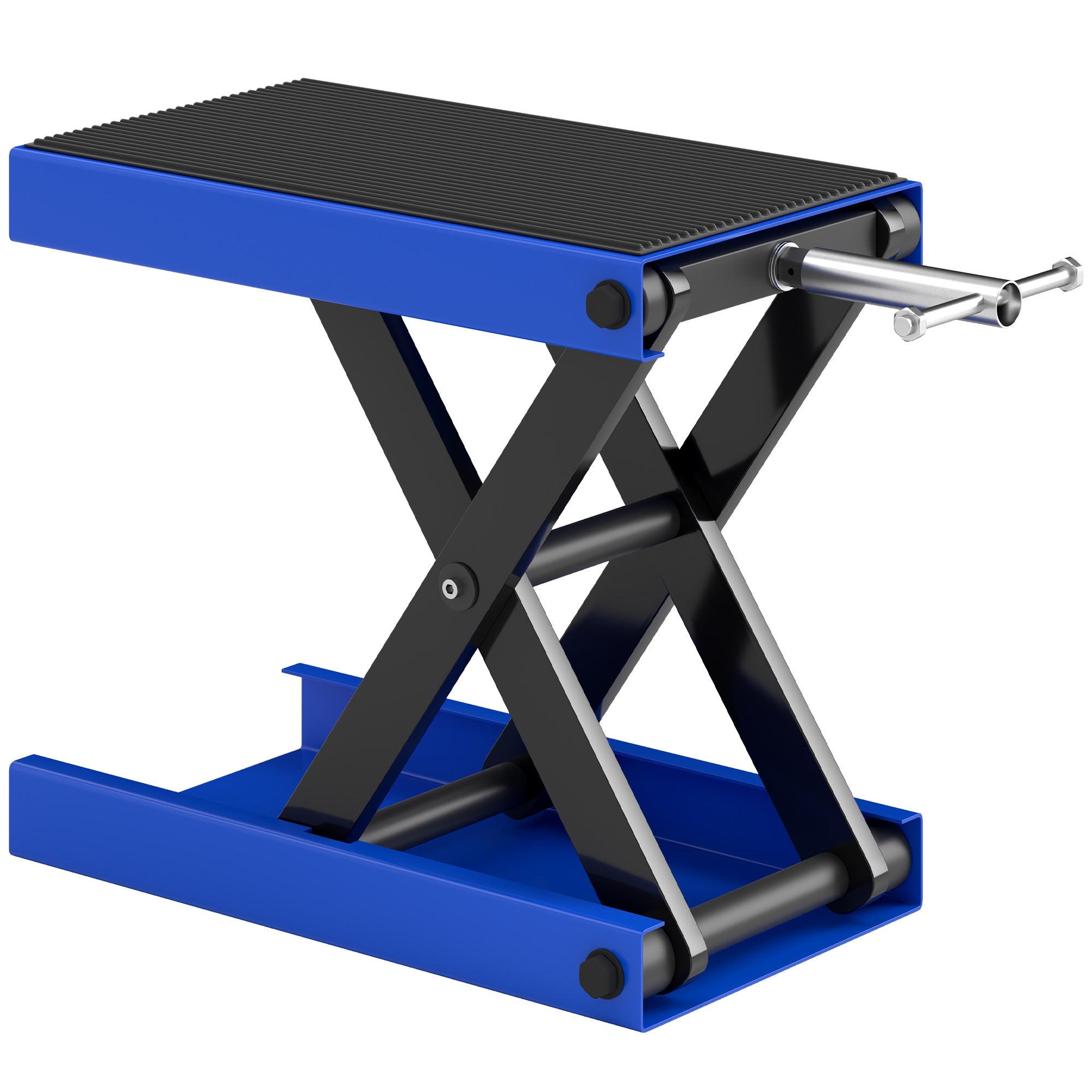 DURHAND 500KG Motorcycle Scissor Lift Jack, Height Adjustable Motorbike Stand with Anti-Slip Wide Deck, Heavy Duty Steel Motorbike Repair Lift Hoist Stand for Home Garage, Blue