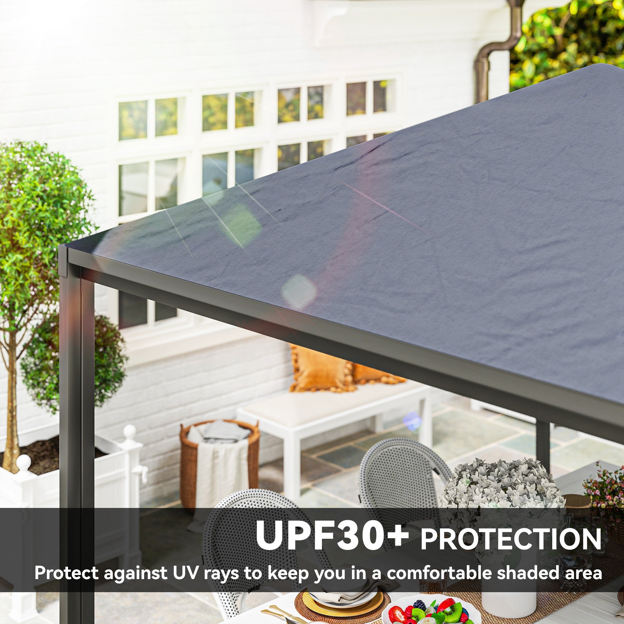 Outsunny 3 x 3 or 3 x 6m Garden Gazebo with Extendable Awning and Wheels, UPF30+ Outdoor Metal Gazebo Canopy Shelter for BBQ, Event, Party - North Peak Garden Furniture