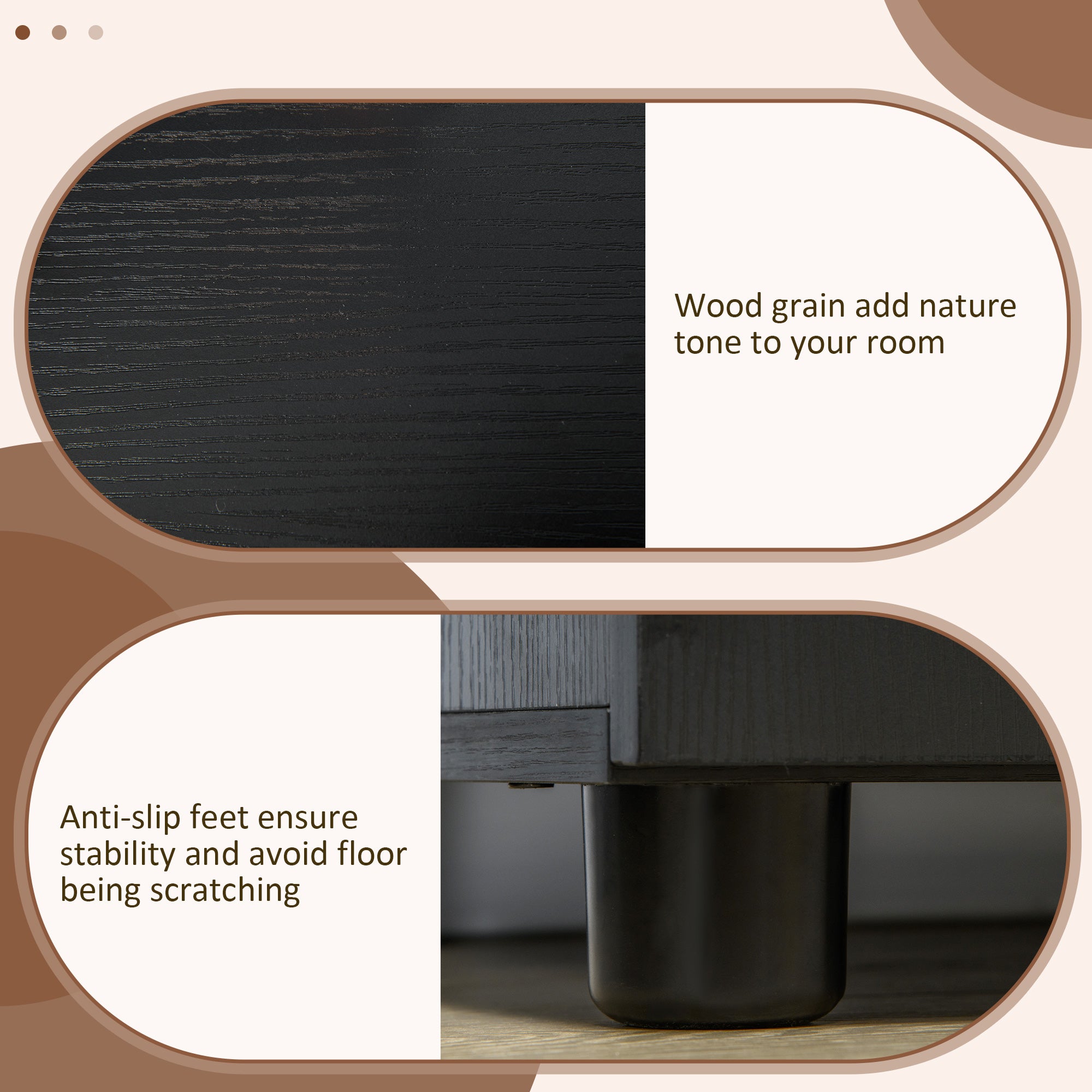 Vinsetto Lockable Office Storage Cabinet 2-Tier Filing Cabinet w/ Feet 2 Keys Melamine Coating Aluminium Handles Home Office Printer Stand Black - North Peak Garden Furniture