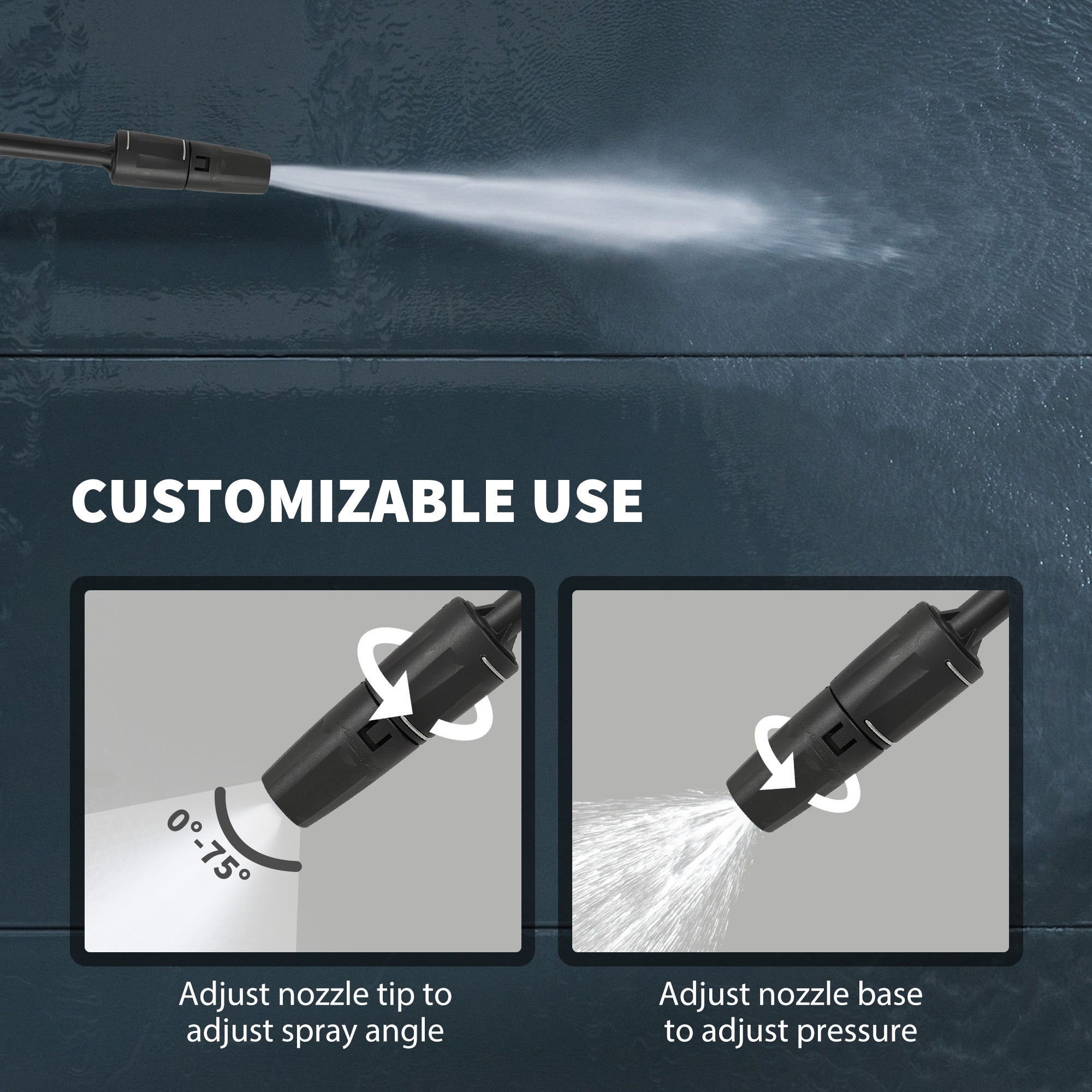 Outsunny 2200W High Pressure Washer, 170 Bar Pressure, 420 L/h Flow, Portable Electric Power Washer Jet Wash Cleaner with Adjustable Nozzle 6M Hose and Hose Reel for Home Patio Car Driveway