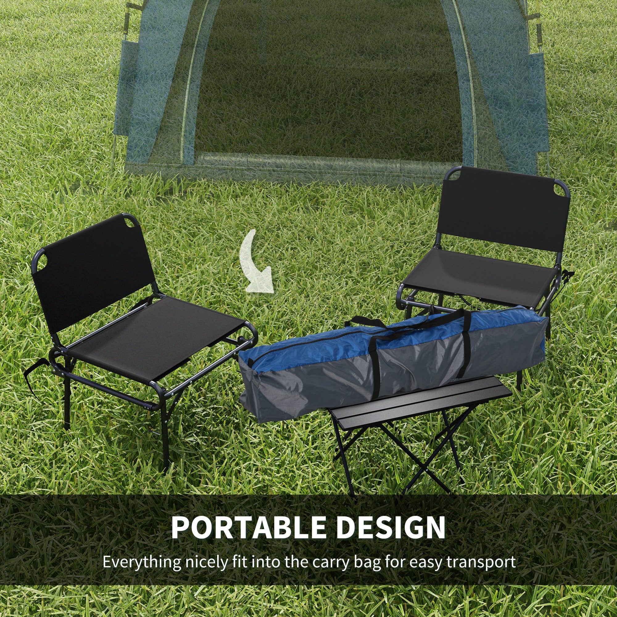 Outsunny 4 Person Automatic Camping Tent, Outdoor Pop Up Tent, Portable Backpacking Dome Shelter, Grey - North Peak Garden Furniture
