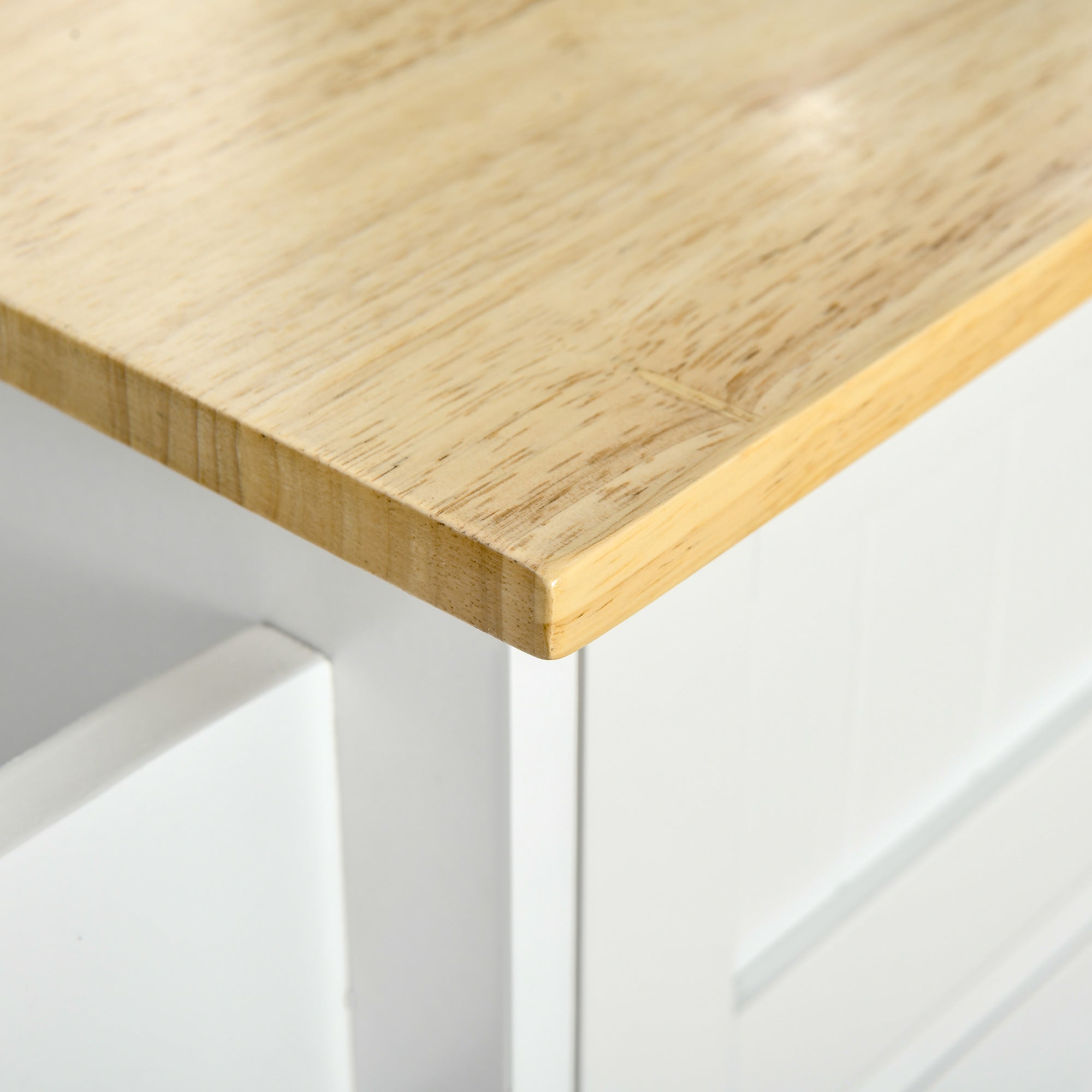 HOMCOM Kitchen Island Utility Cart, with 2 Storage Drawers & Cabinets for Dining Room, White - North Peak Garden Furniture