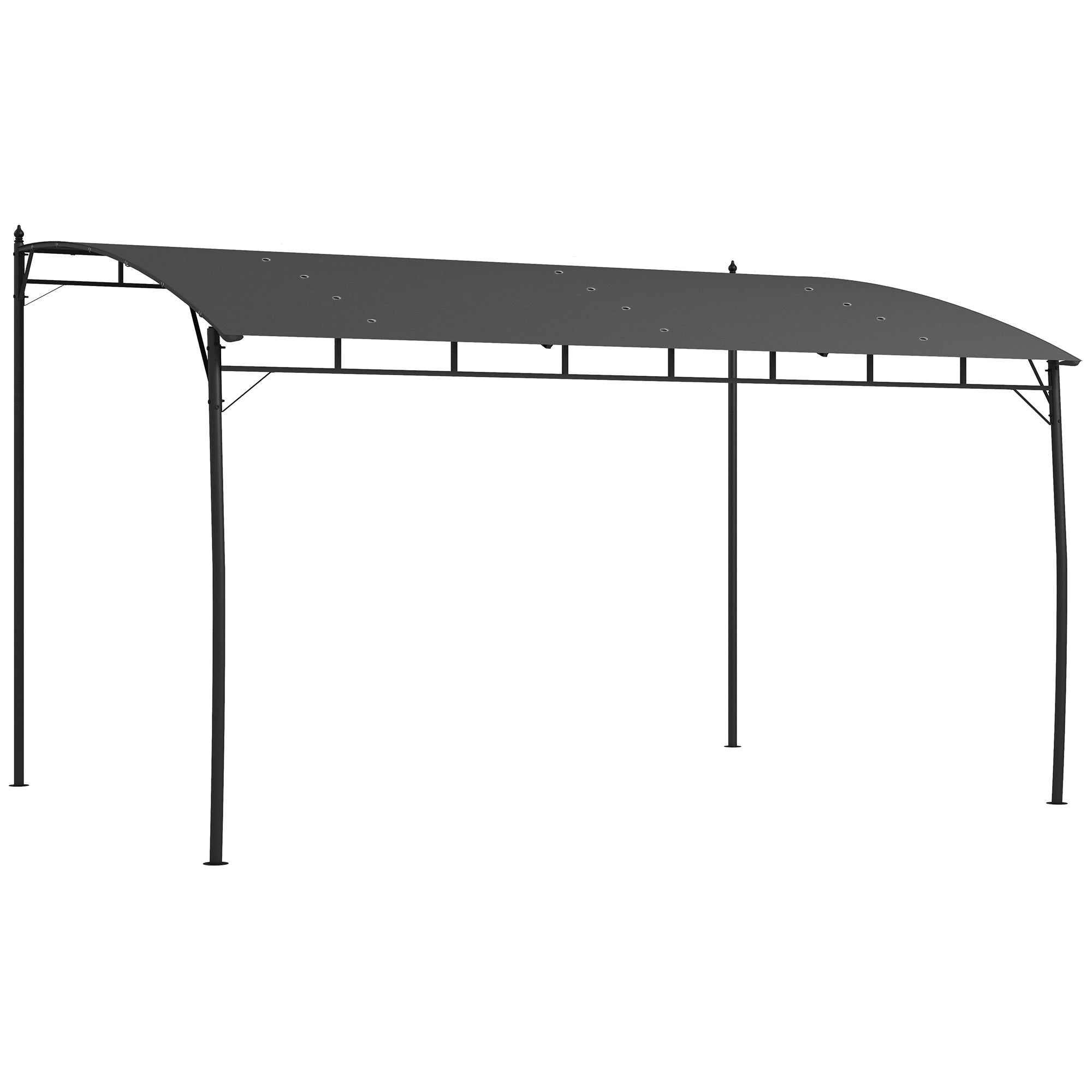 Outsunny 3 x 4m Outdoor Pergola Gazebo, Garden Sun Shade Shelter with Metal Frame, for Patio, Deck - North Peak Garden Furniture