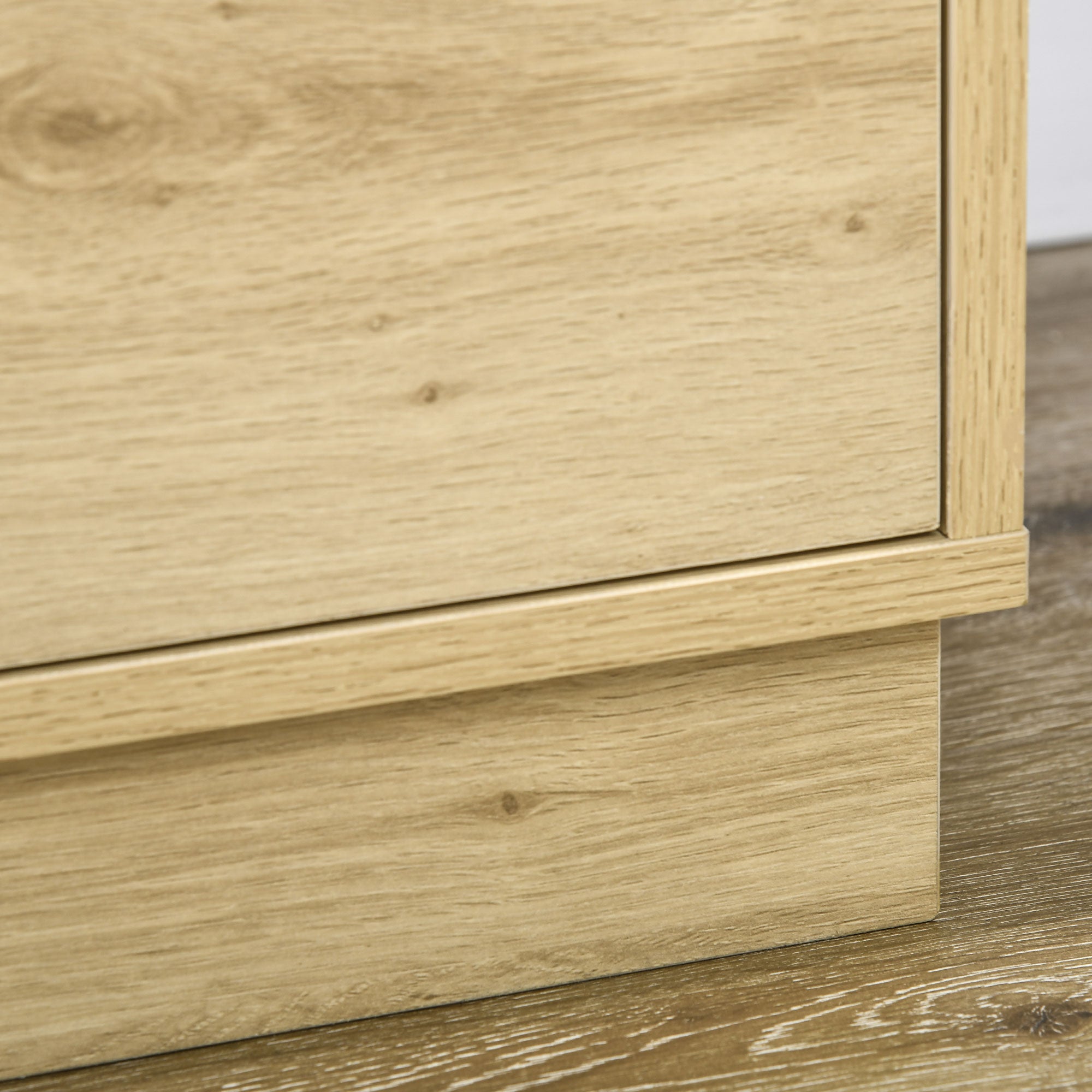 HOMCOM Chest of Four Rattan Weave Panel Drawers - Wood-Effect - North Peak Garden Furniture
