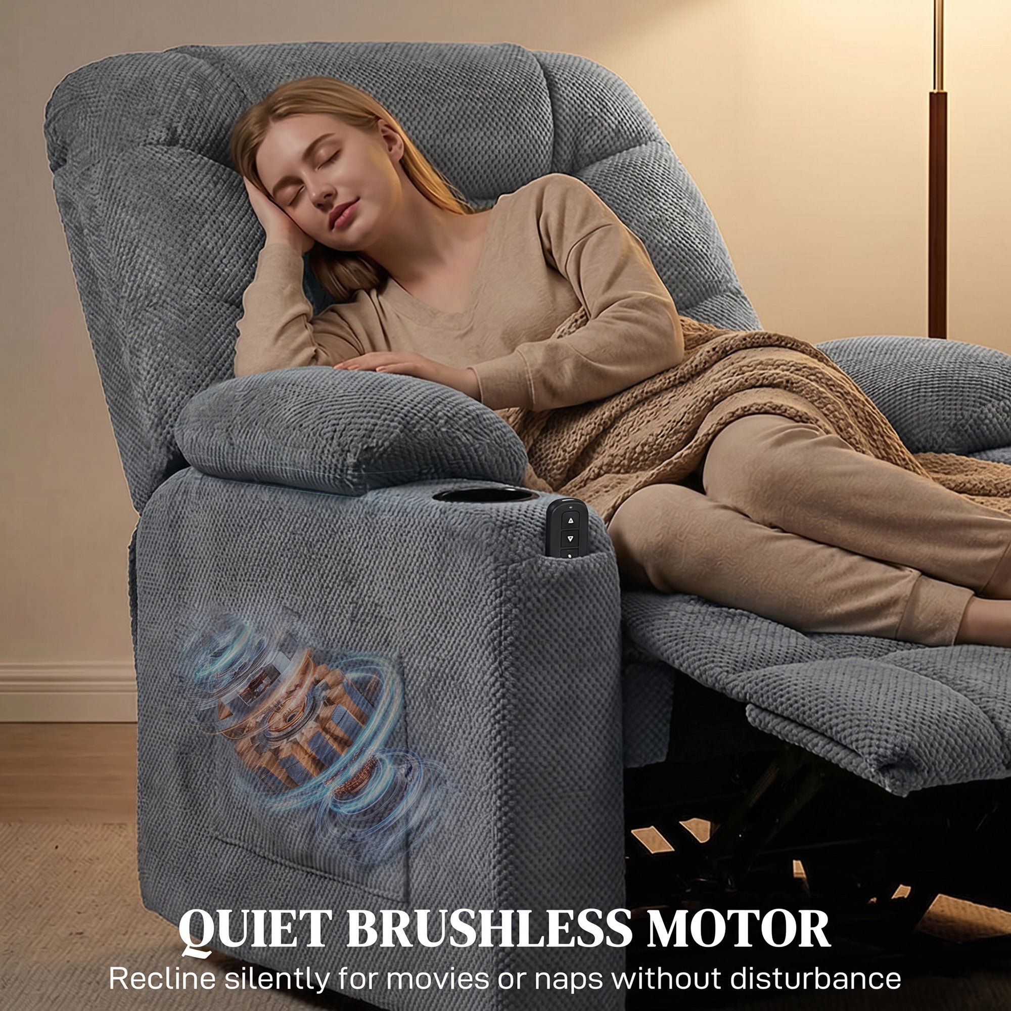 HOMCOM Recliner Armchair with Vibration Massage, Heat, Whisper-Quiet Motor, Memory Function, Power Reclining Chair, Dark Grey