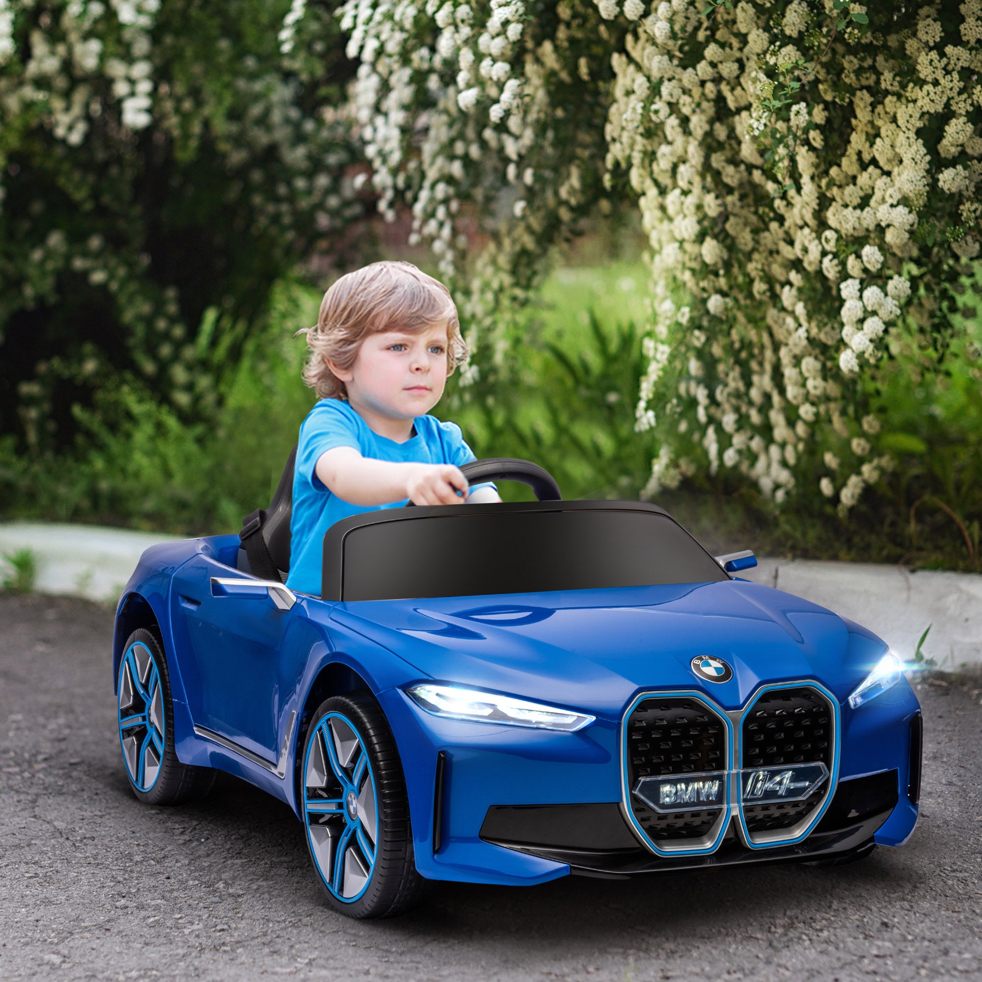 HOMCOM BMW i4 Licensed 12V Kids Electric Ride-On Car - North Peak Garden Furniture