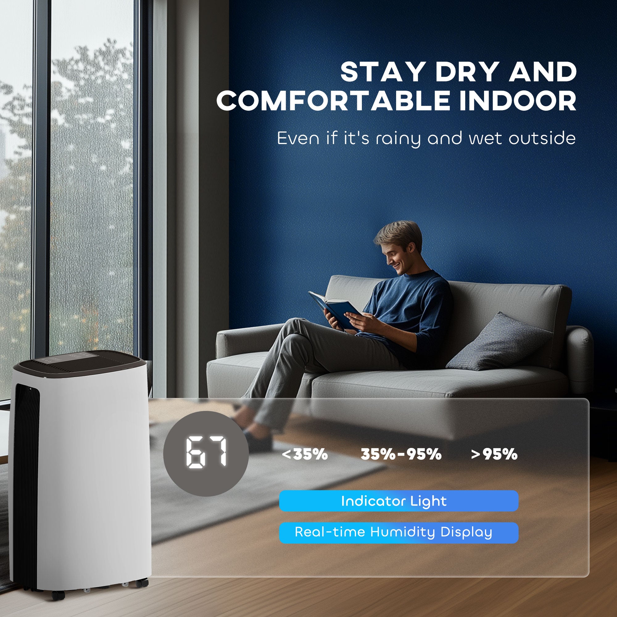 HOMCOM 16l/Day Dehumidifier, with Washable Filter and Timer - White - North Peak Garden Furniture