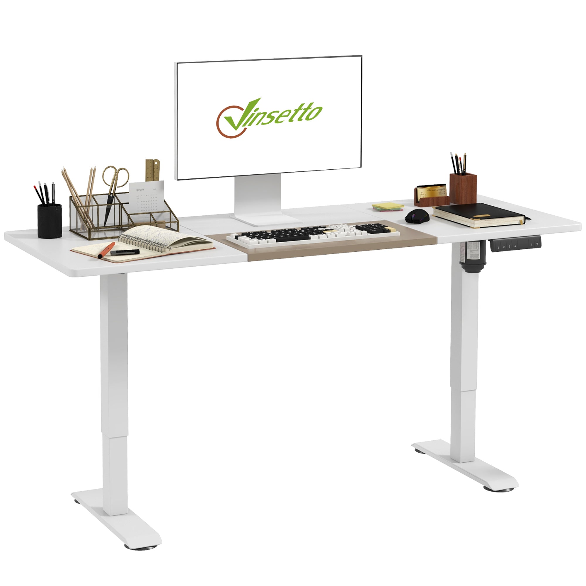 Vinsetto 72-116cm Adjustable Electric Standing Desk, with LED Display - White