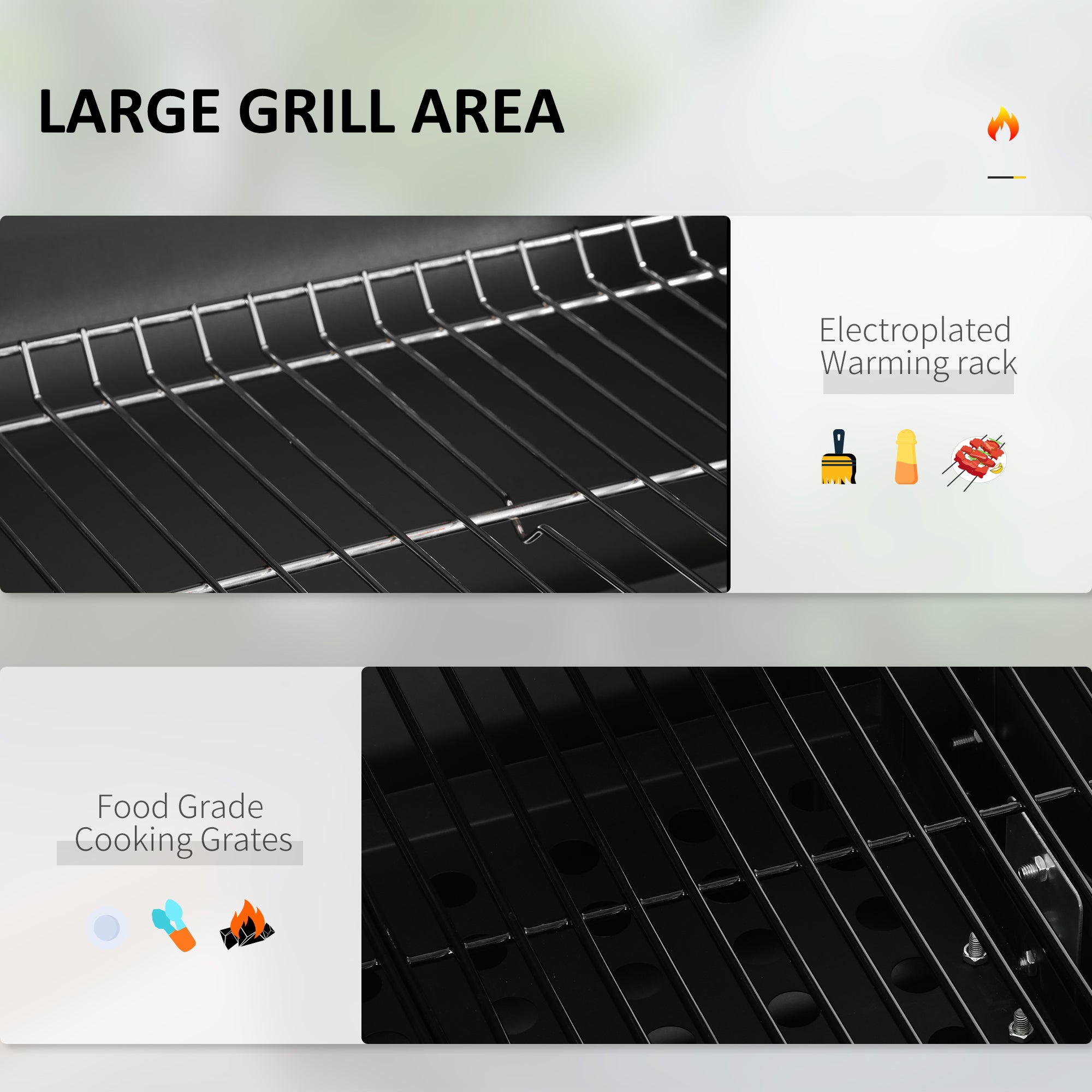 Outsunny Charcoal Grill, with Height-Adjustable Coal Pan - Black - North Peak Garden Furniture
