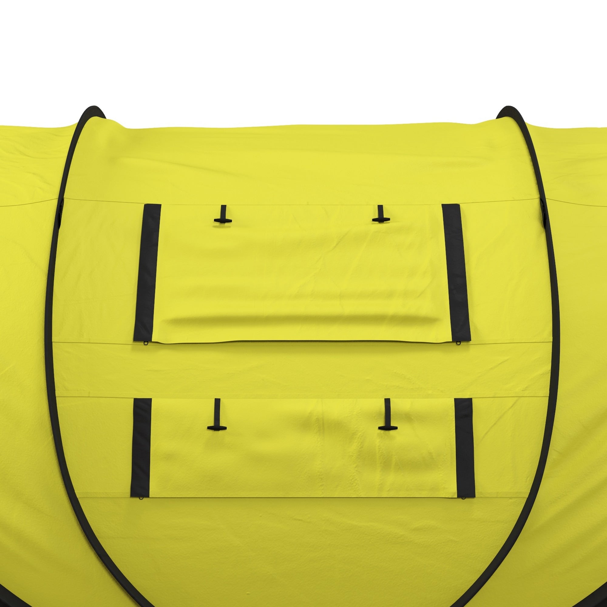 Outsunny 4-5 Person Pop-up Camping Tent Waterproof Family Tent w/ 2 Mesh Windows & PVC Windows Portable Carry Bag for Outdoor Trip, Yellow - North Peak Garden Furniture