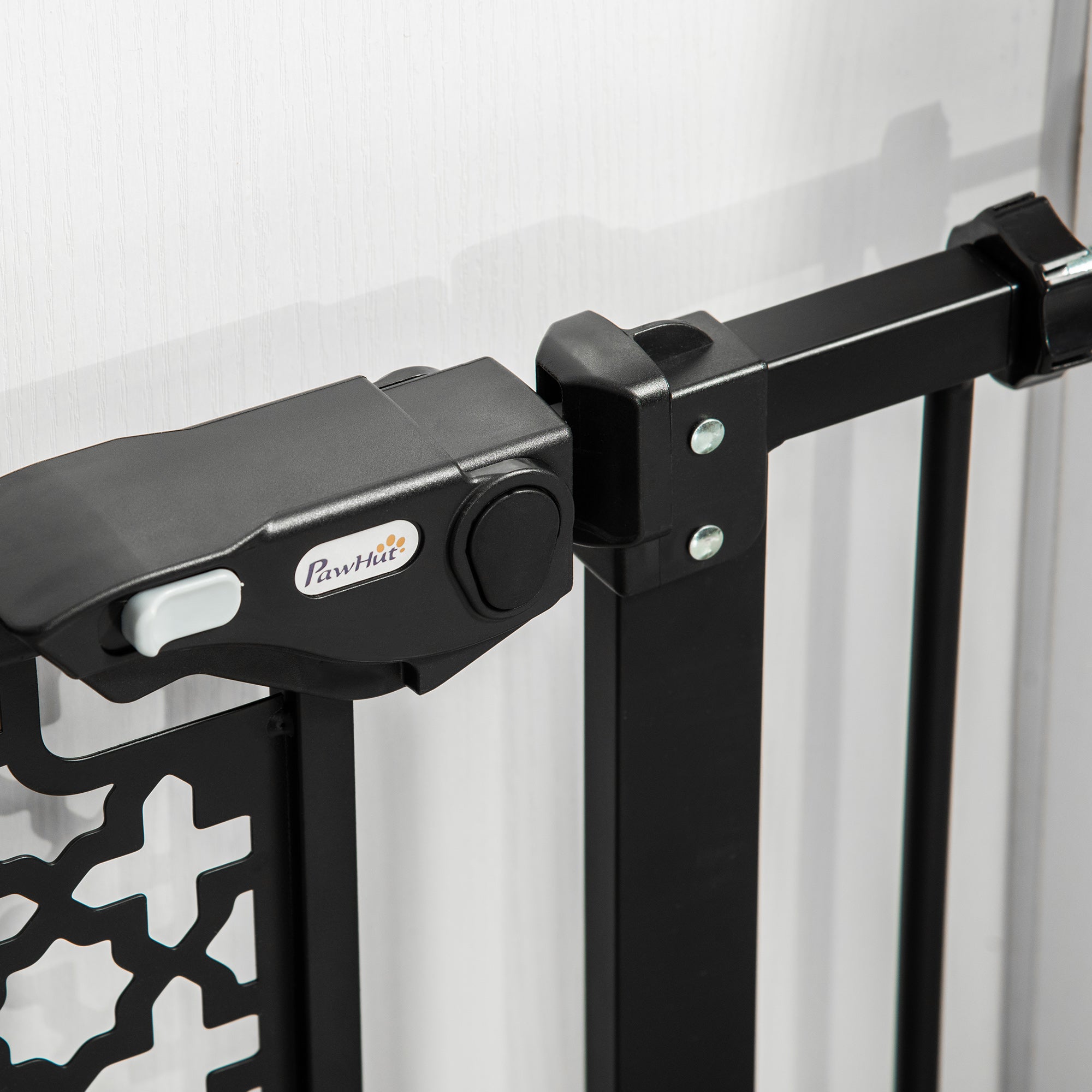 PawHut 74-80 cm Pressure Fit Safety Gate for Doorways and Staircases, Dog Gate, Pet Barrier for Hallways with Auto Close, Double Locking - North Peak Garden Furniture