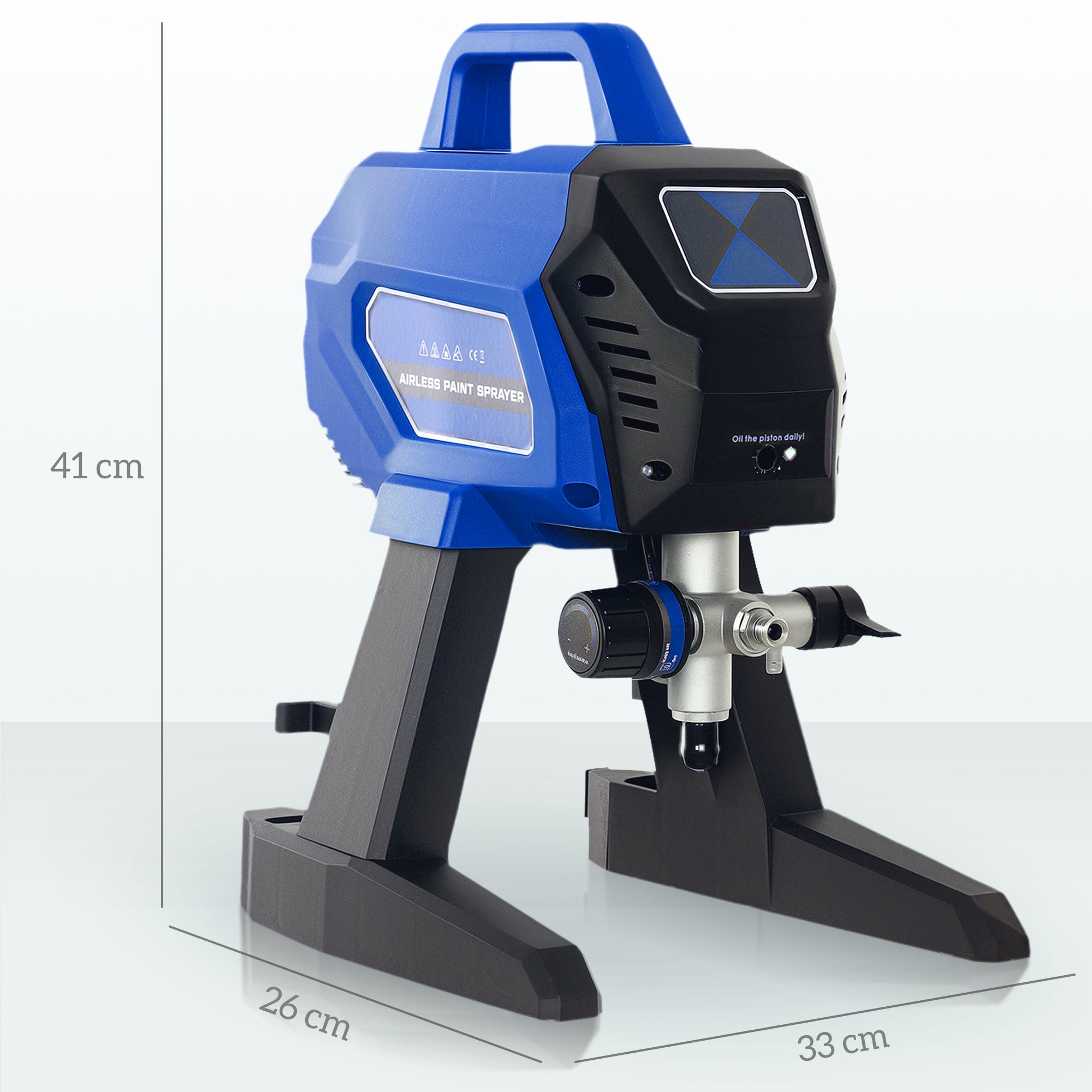 HOMCOM Airless Paint Sprayer, Thinning-Free, Electric Fence Paint Sprayer for Exterior and Interior DIY Painting Projects, Wall Spray Gun Machine, Household Use, 1.5L/min, 200Bar, 7.5m Hose Dark Blue