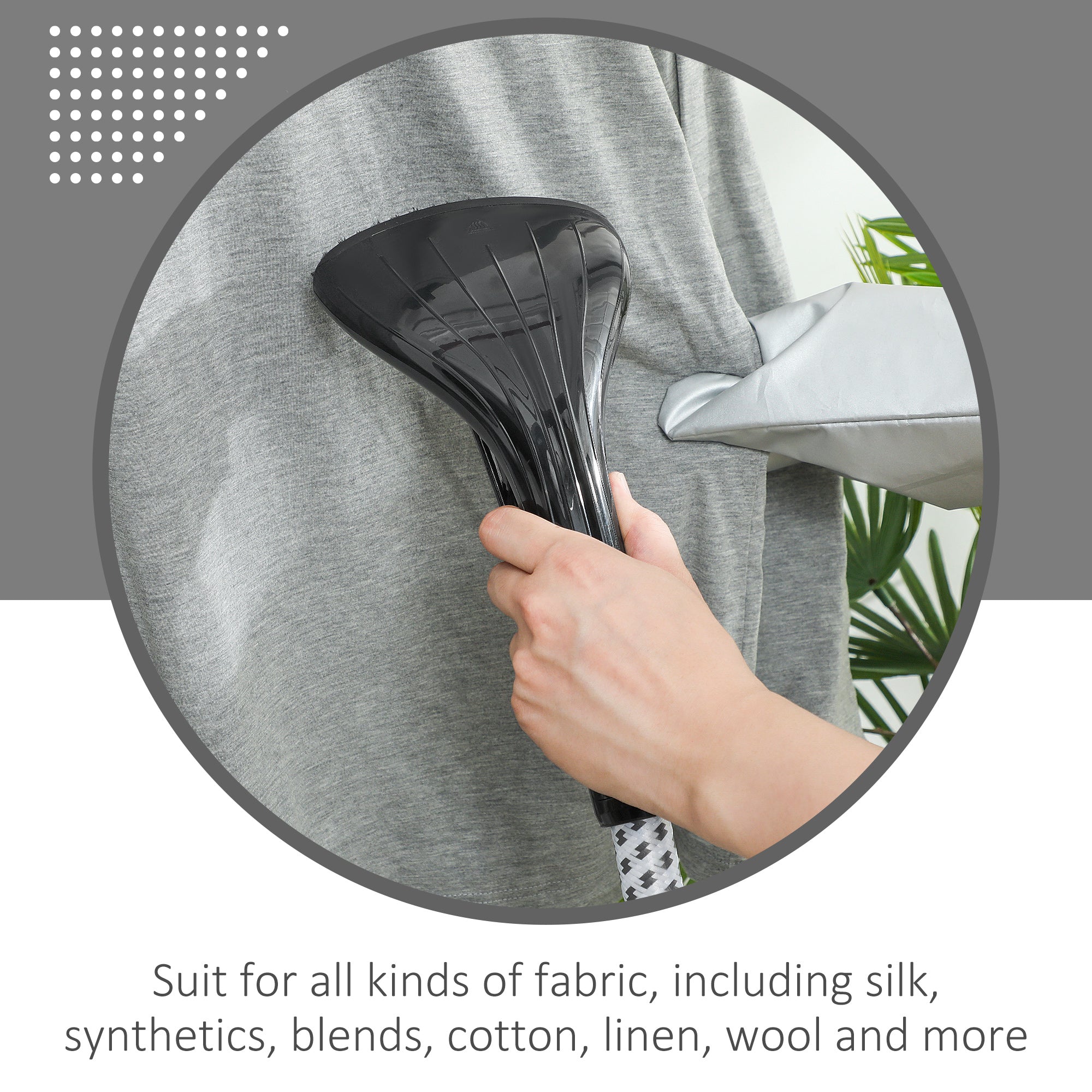 HOMCOM Clothes Steamer with Adjustable Pole Clothes Steamer 11 Steam Levels 41-110 cm Black