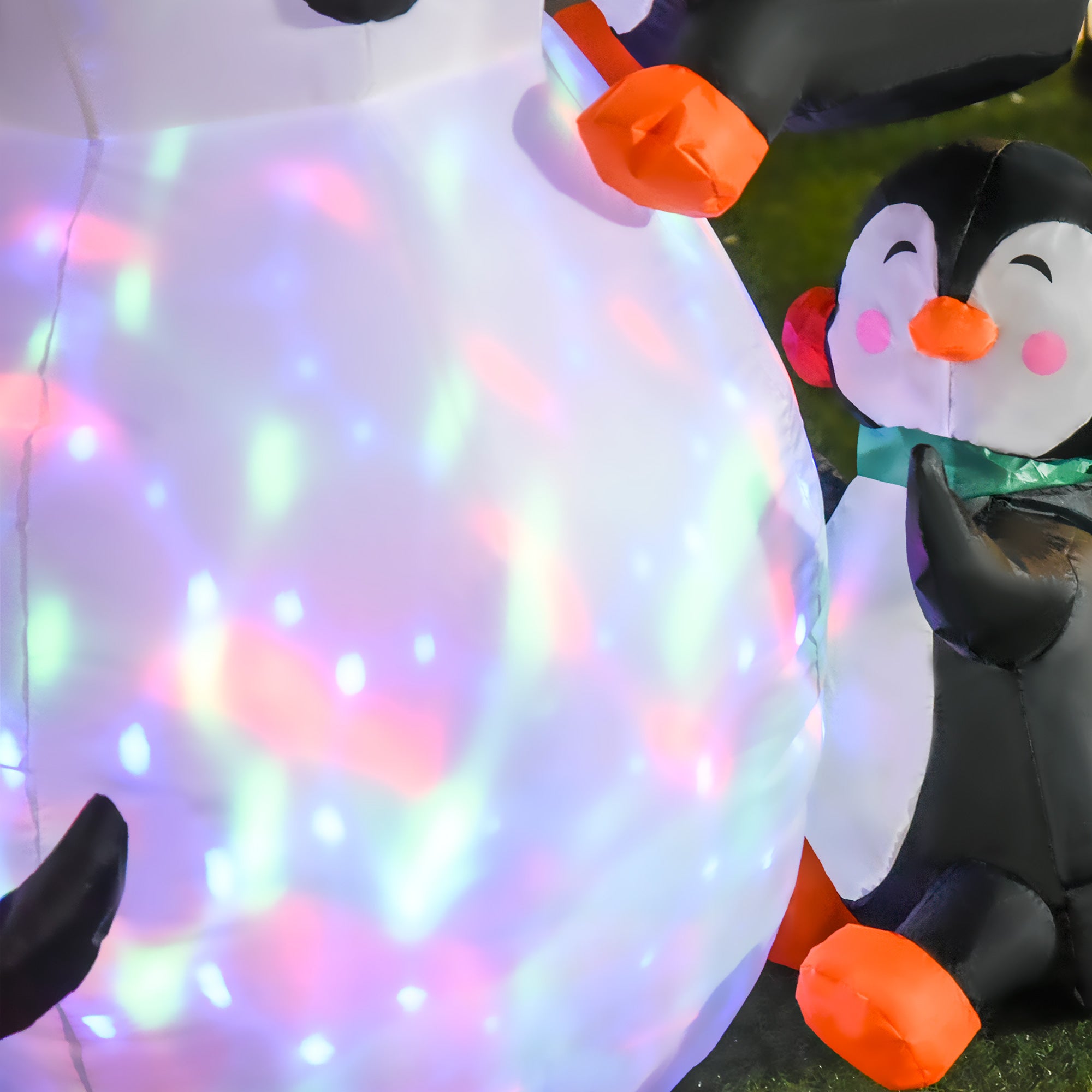HOMCOM 6ft Inflatable Christmas Snowman with Three Penguins LED Xmas Décor Holiday Outdoor Yard Decoration - North Peak Garden Furniture