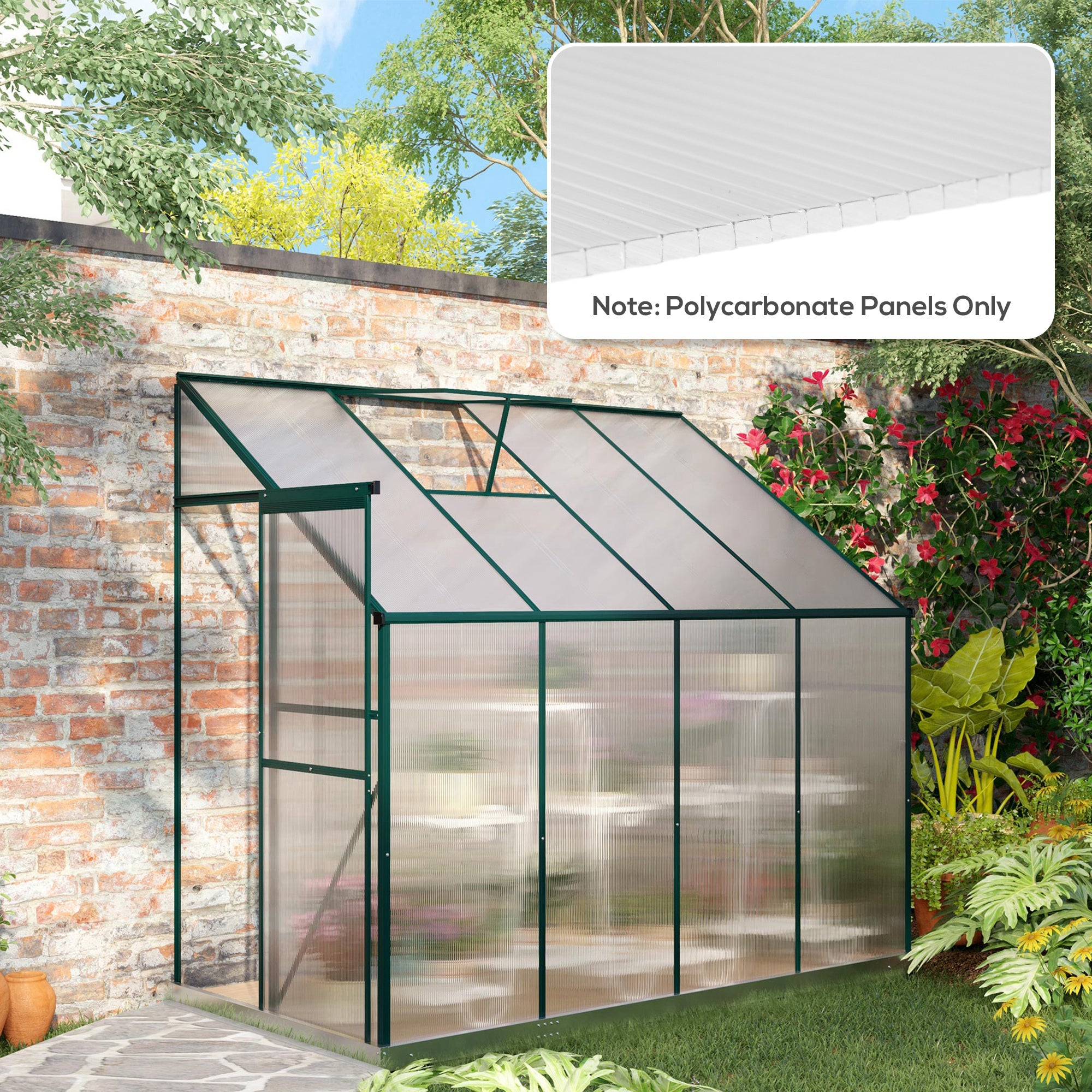 Outsunny 14 Pieces Polycarbonate Sheets, 121 x 61 x 0.4cm Twin-Wall Plastic Roofing Sheets, 10m² Replacement Greenhouse Panels, Waterproof and UV Protection, Clear