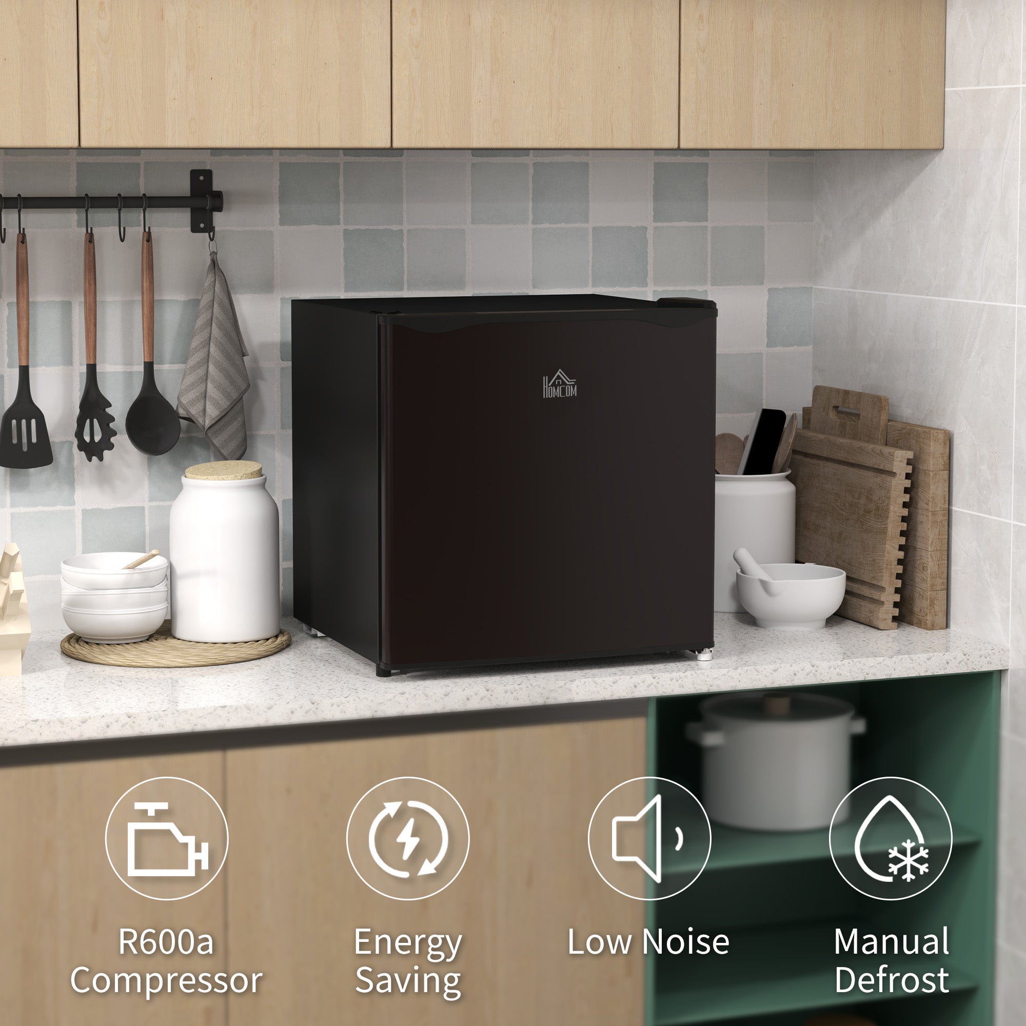 HOMCOM 35L Mini Freezer, -24℃ to -14℃ Temperature - Black - North Peak Garden Furniture
