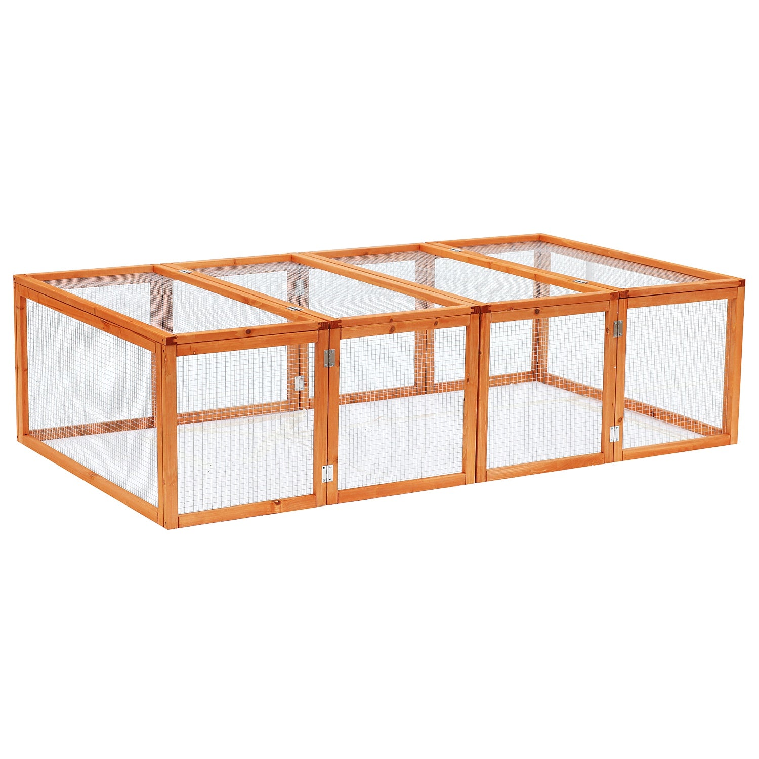 Pawhut Guinea Pigs Hutches W/ Mesh Wire, 181Lx100Wx 48H cm-Wood