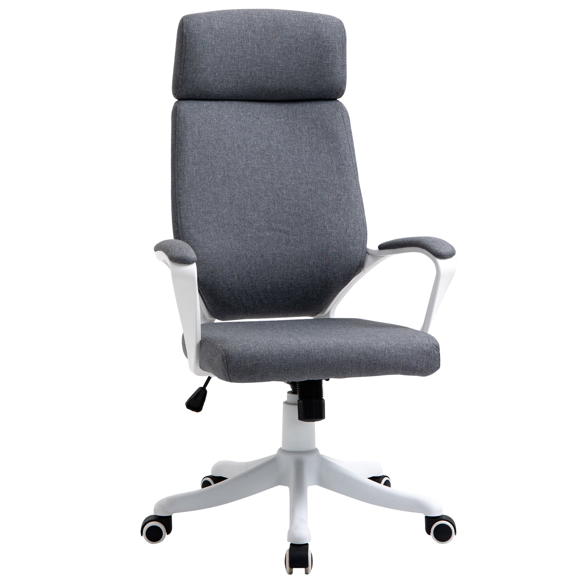 Vinsetto Office Chair, Ergonomic Desk Chair, High Back Study Chair with Headrest and Lumbar Back Support, Adjustable Height for Home and Work, Grey - North Peak Garden Furniture