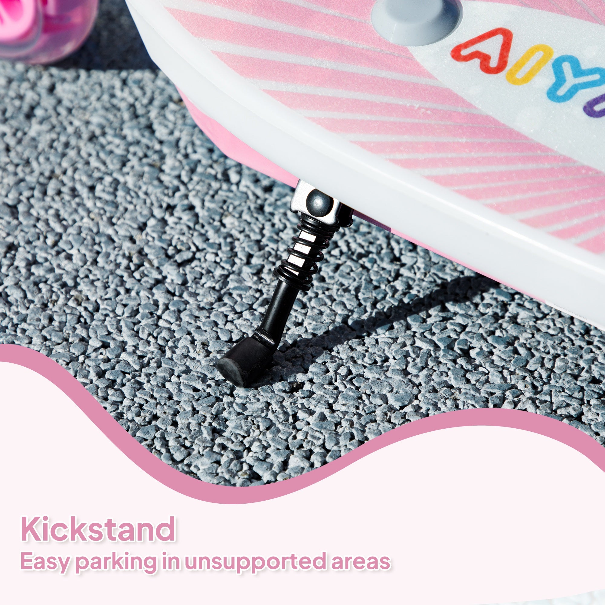 AIYAPLAY Electric Scooter for Kids Ages 4-7, with Auxiliary Rear Wheels, Flashing LED Light and Electric Brake, Kids Electric Scooter for Boys Girls, 6 KM/H & 8 KM, Pink - North Peak Garden Furniture