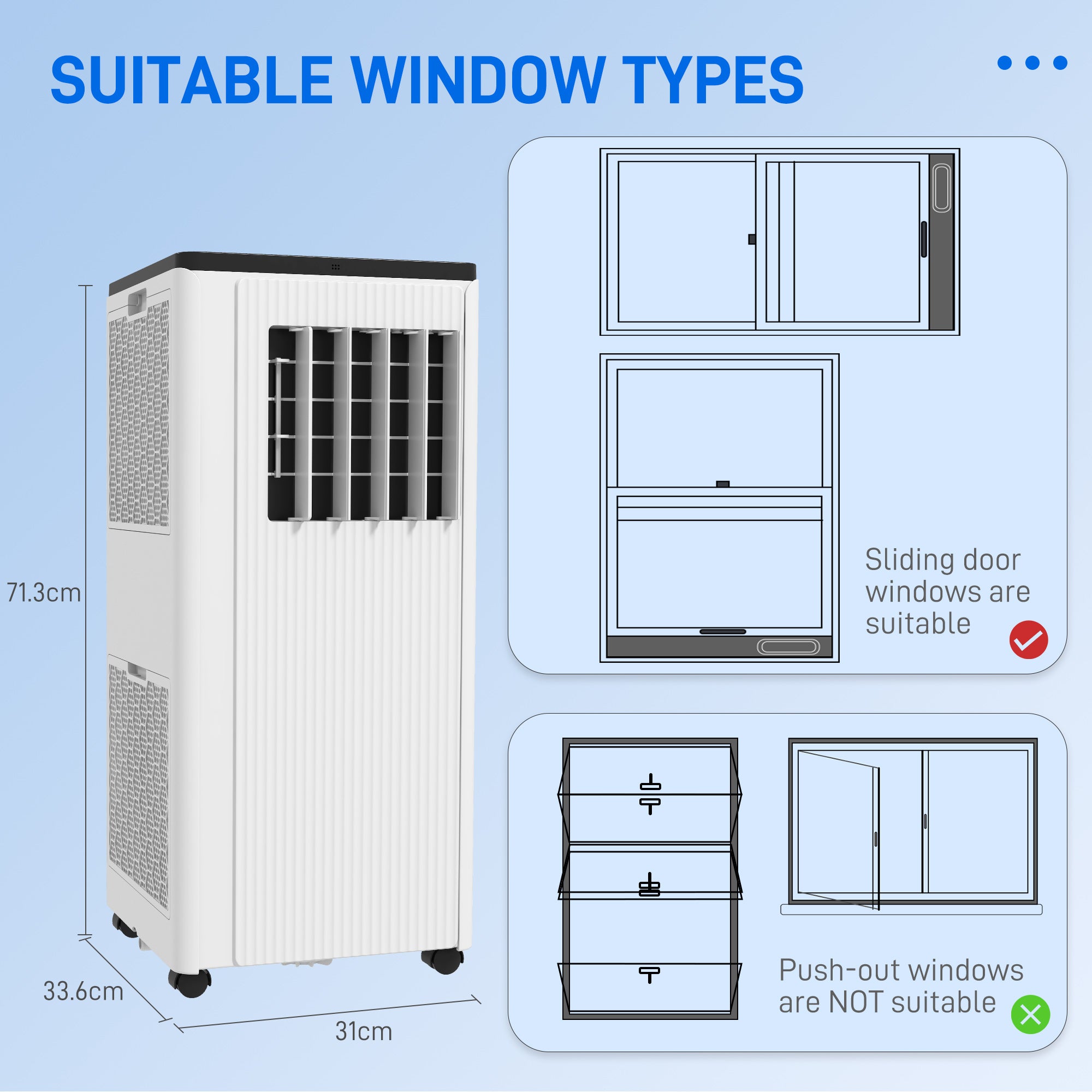 HOMCOM 9,000 BTU App-Controlled Mobile Air Conditioner, 20m² Radius - White