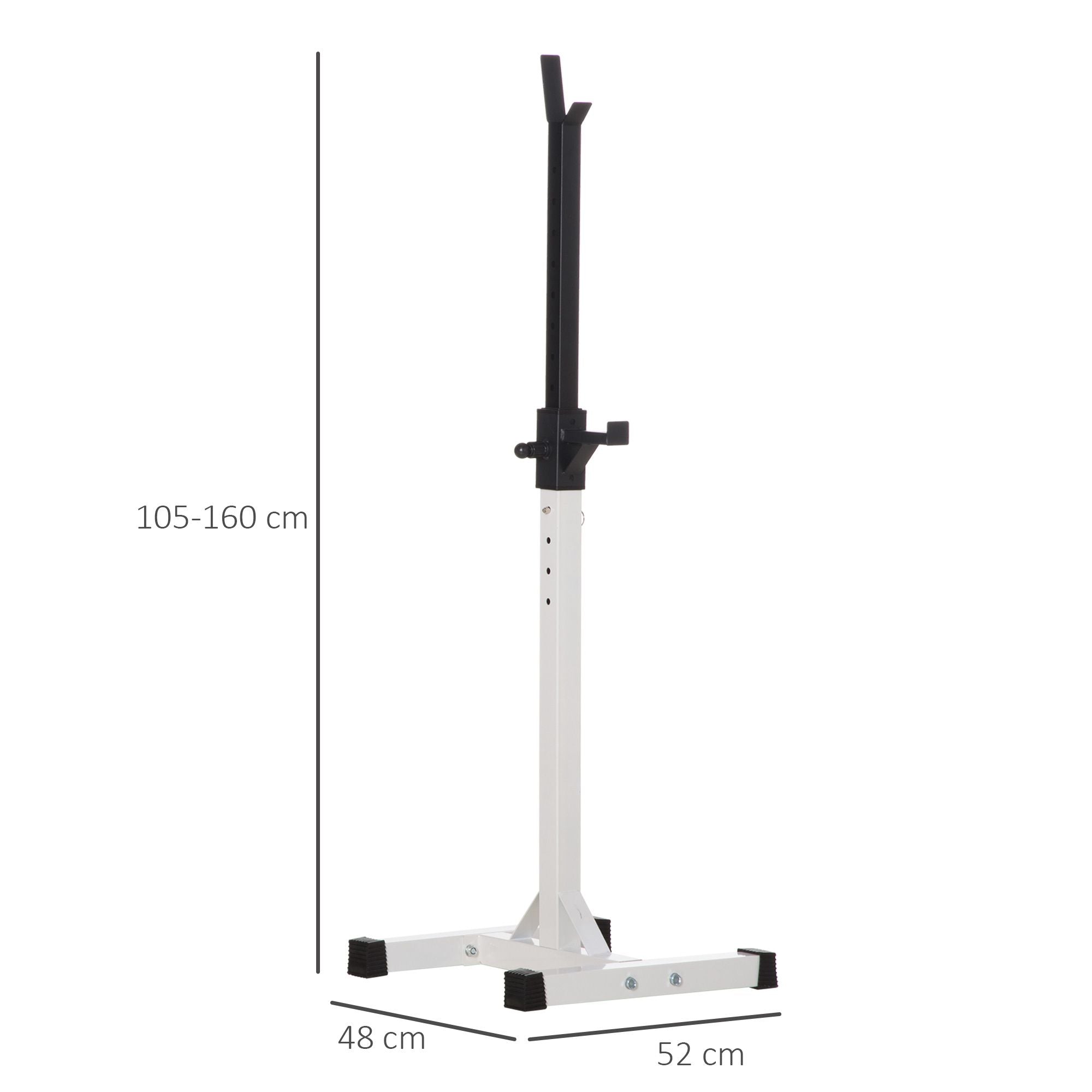 HOMCOM Heavy Duty Weight Bar Barbell Squat Stand Barbell Rack Spotter, for Home, Gym - Black - North Peak Garden Furniture