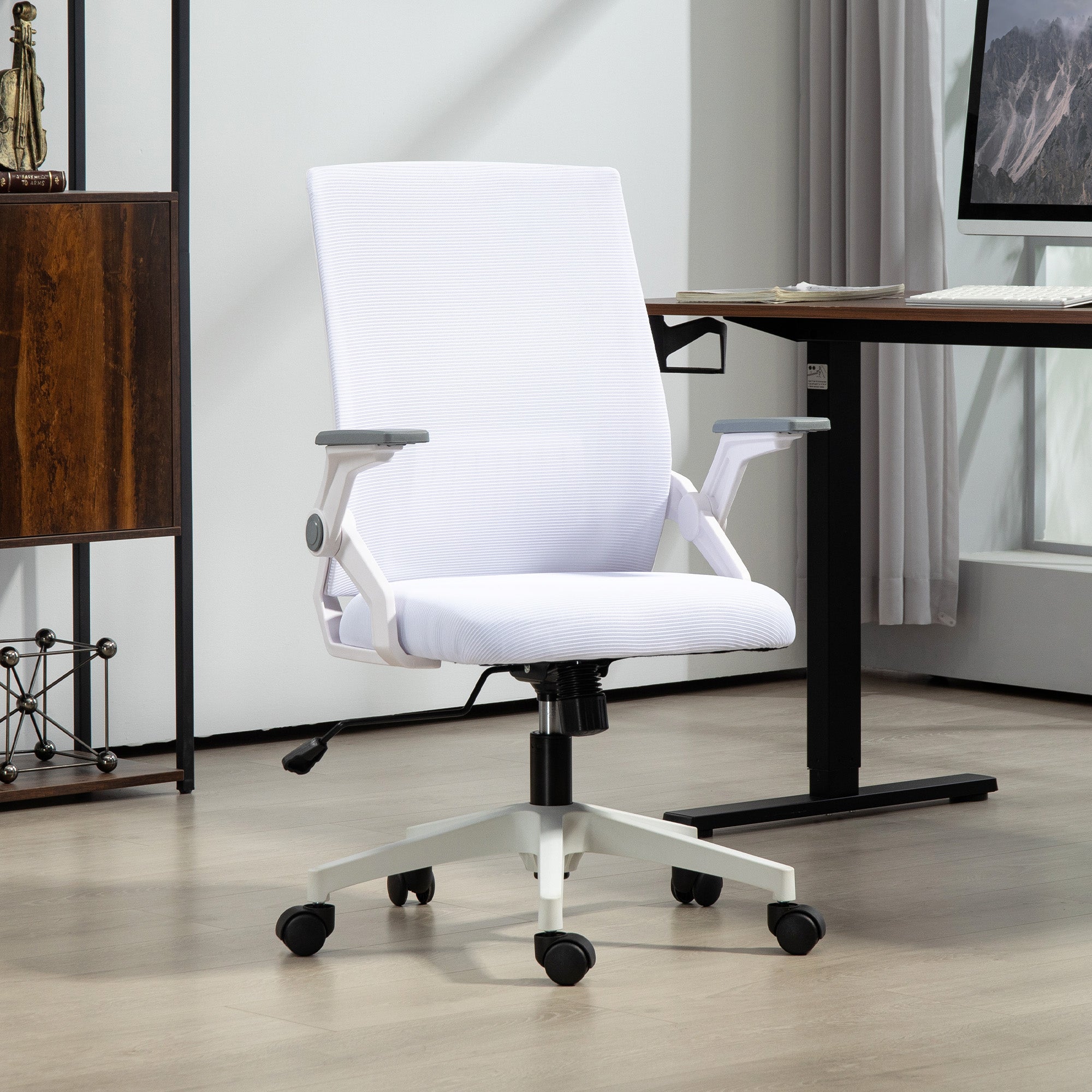 Vinsetto Office Chair, with Lumbar Support - White - North Peak Garden Furniture