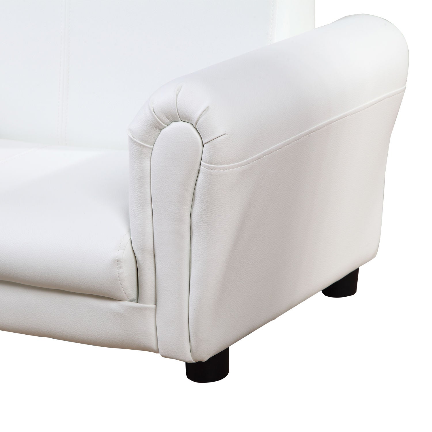 HOMCOM 2 Seater Toddler Chair Kids Twin Sofa Childrens Double Seat Chair Furniture Armchair Boys Girls Couch w/ Footstool (White) - North Peak Garden Furniture