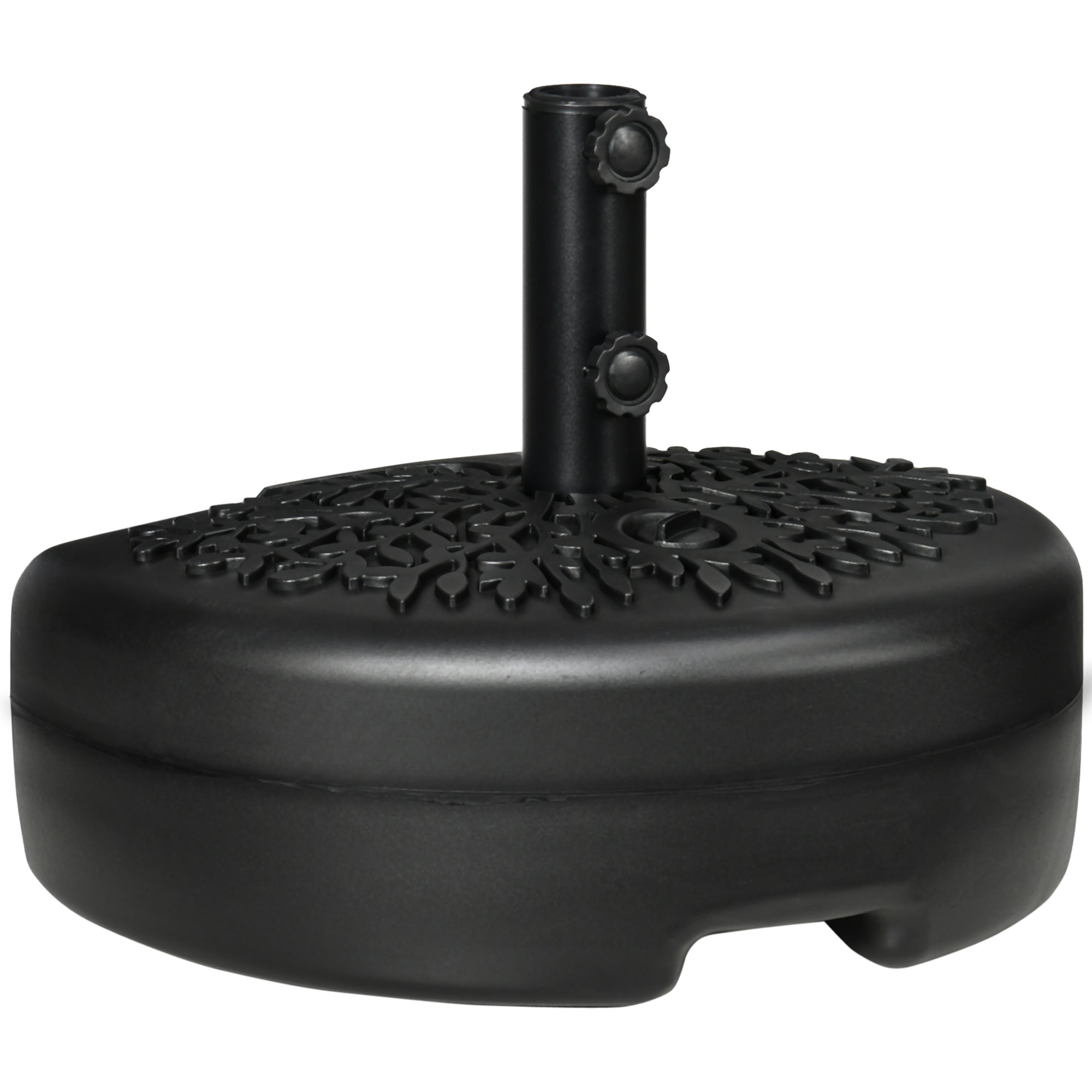 Outsunny Water/Sand Fillable Half Parasol Umbrella Base - Black - North Peak Garden Furniture