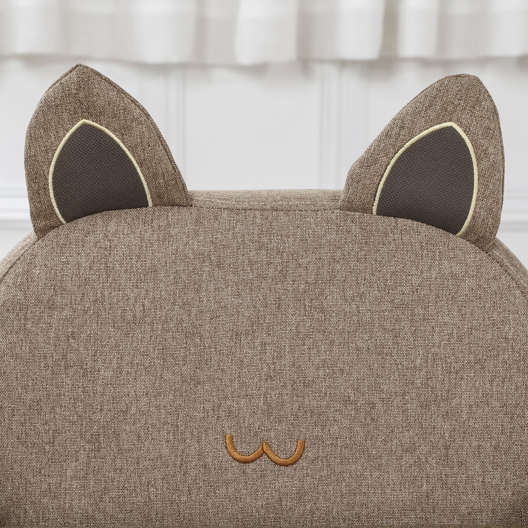 HOMCOM Kids Sofa Toddler Chair Children Armchair for Preschool Bedroom Playroom with Ear Modeling Wood Brown - North Peak Garden Furniture