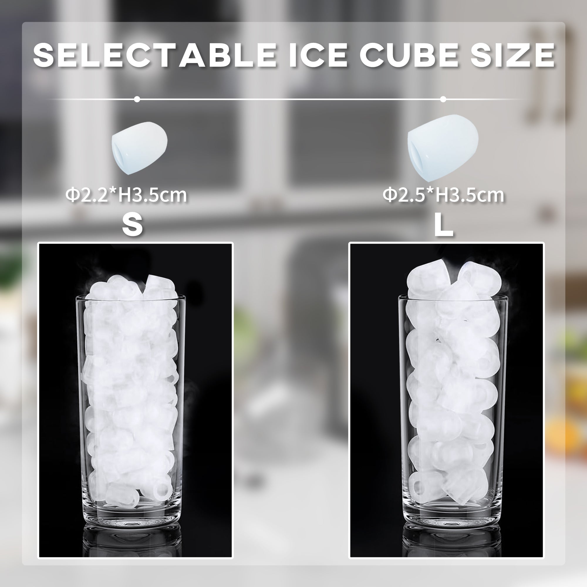HOMCOM 12kg Countertop Ice Machine, with Scoop - North Peak Garden Furniture