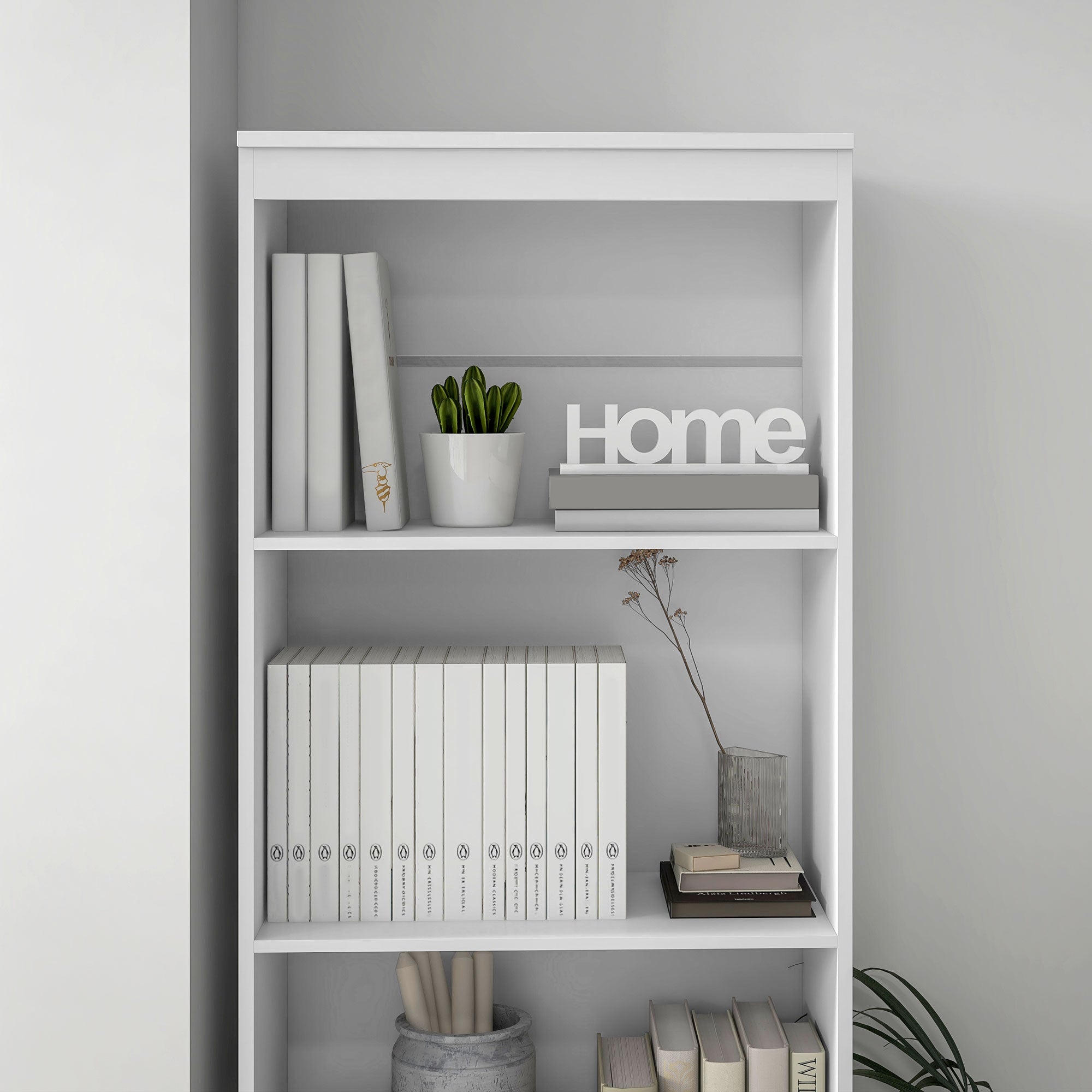 HOMCOM 180cm Tall Bookcase, with Shelves and Drawers - White - North Peak Garden Furniture