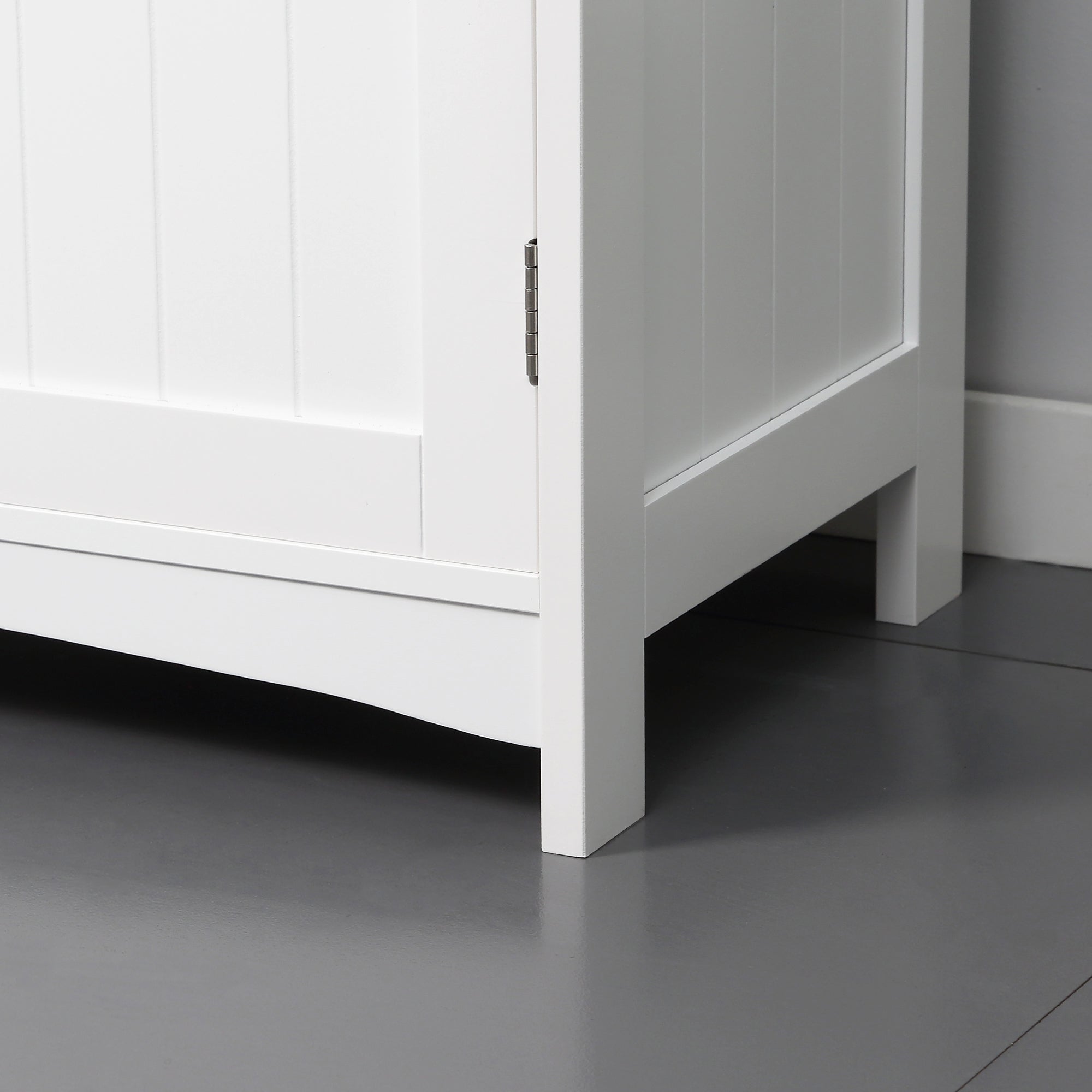 kleankin Pedestal Under Sink Cabinet with Double Doors, Modern Bathroom Vanity Unit, Storage Cupboard with Adjustable Shelves, White - North Peak Garden Furniture