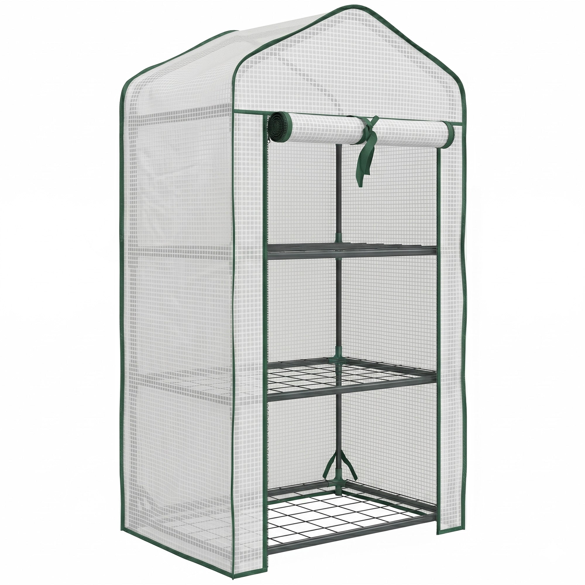 Outsunny Three-Tier Mini Greenhouse - White