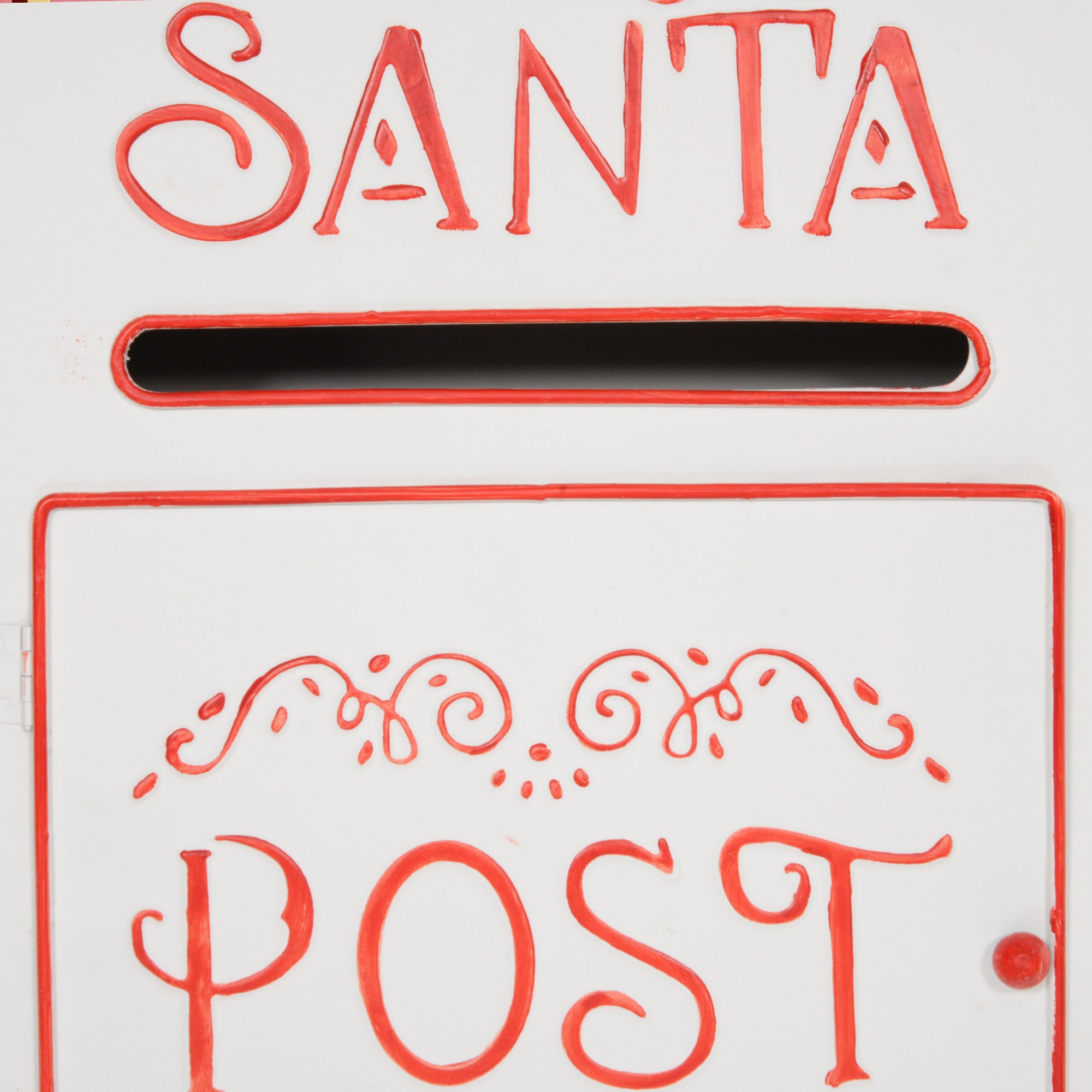 HOMCOM A5 Christmas Letter Postbox - White/Red - North Peak Garden Furniture