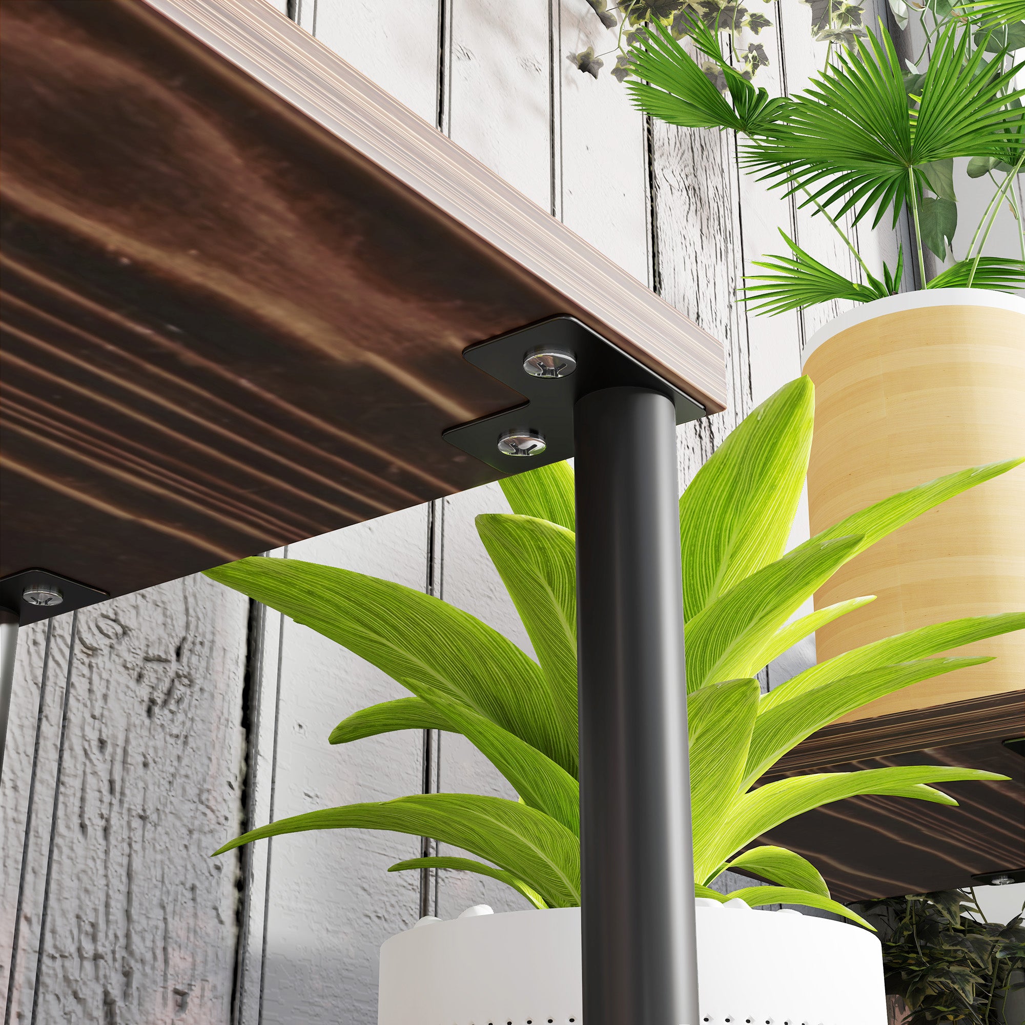 Outsunny Four-Tier Wooden Shelf Plant Stand - North Peak Garden Furniture