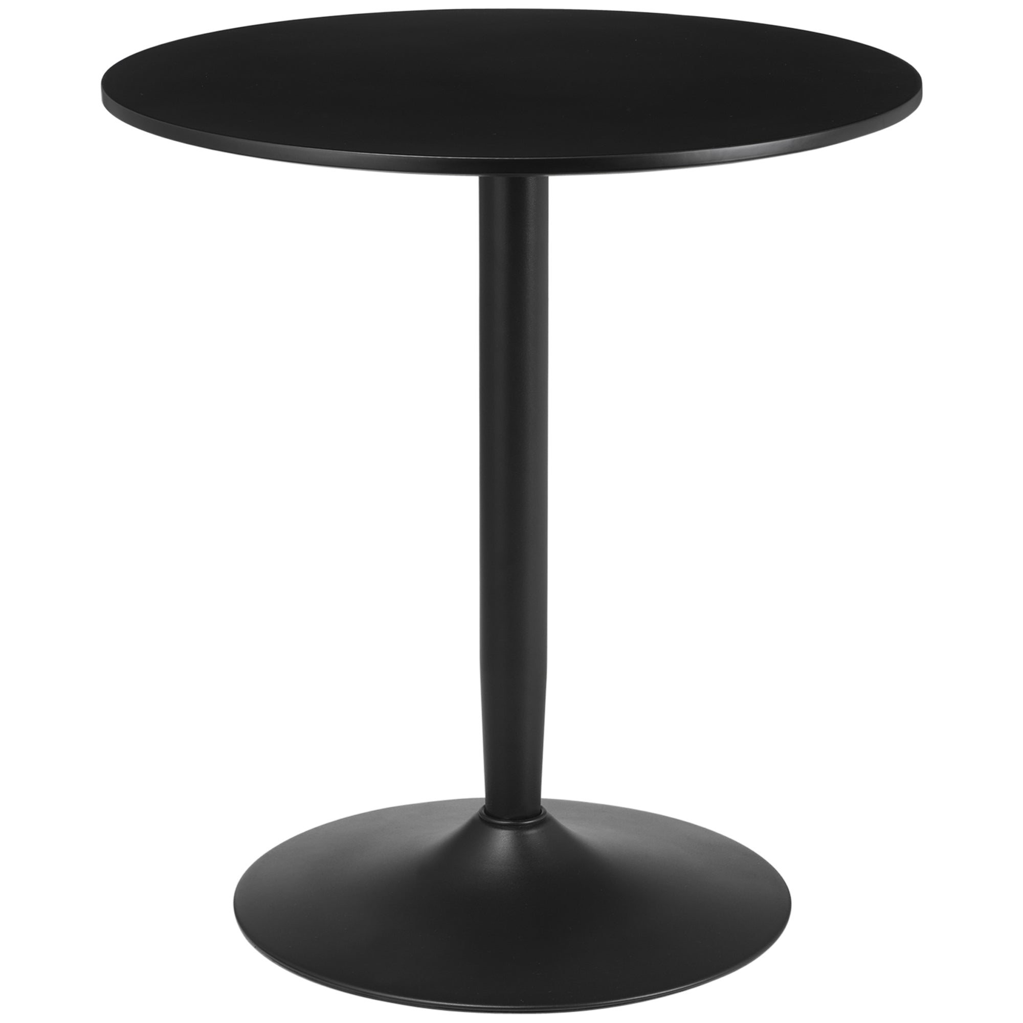HOMCOM 75H x Φ70cm Two-Person Minimalistic Dining Table - Black - North Peak Garden Furniture