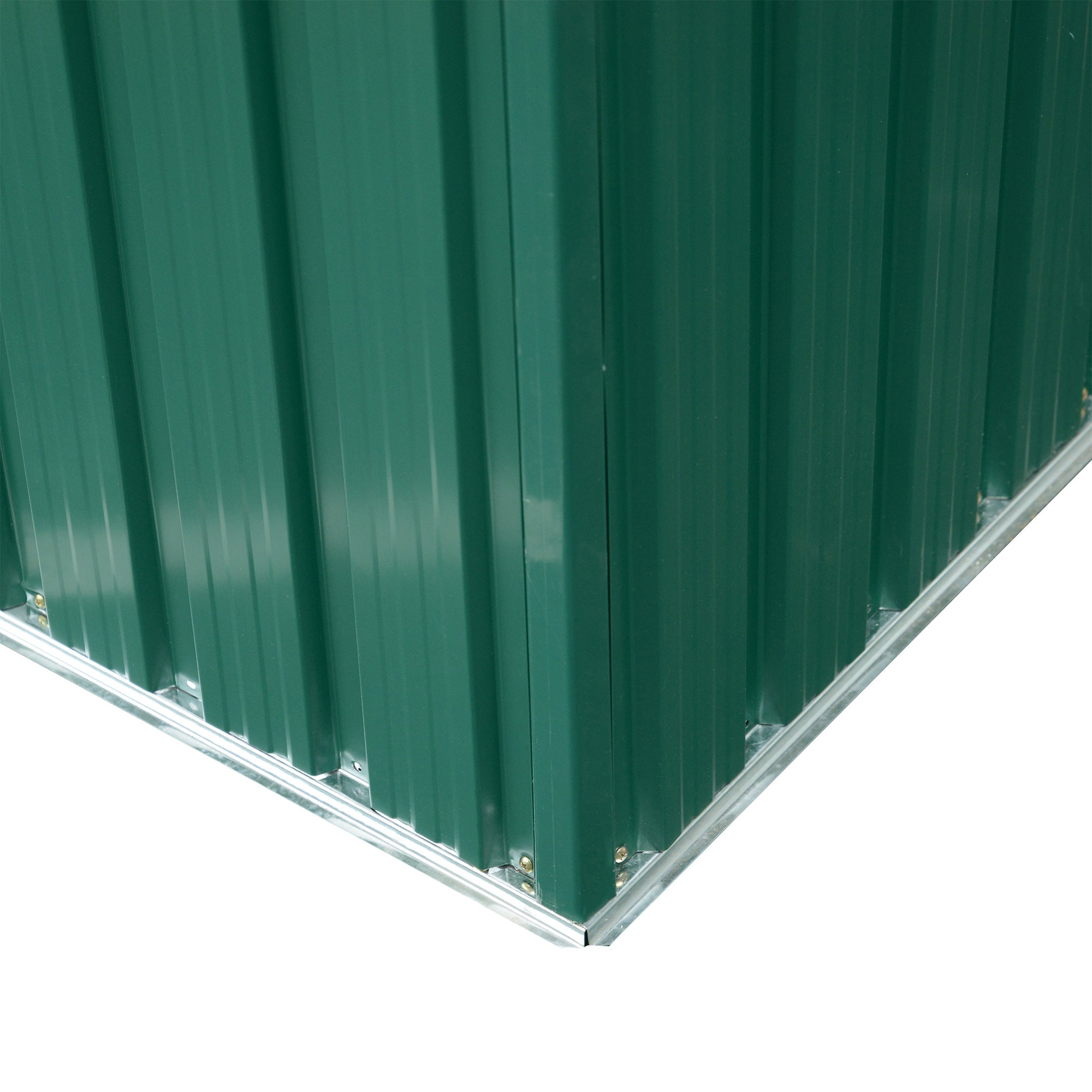 Outsunny 8.5 x 6ft Metal Shed with Lightsky Panels, Garden Storage Tool House with Double Doors for Garden, Patio and Lawn, Green - North Peak Garden Furniture
