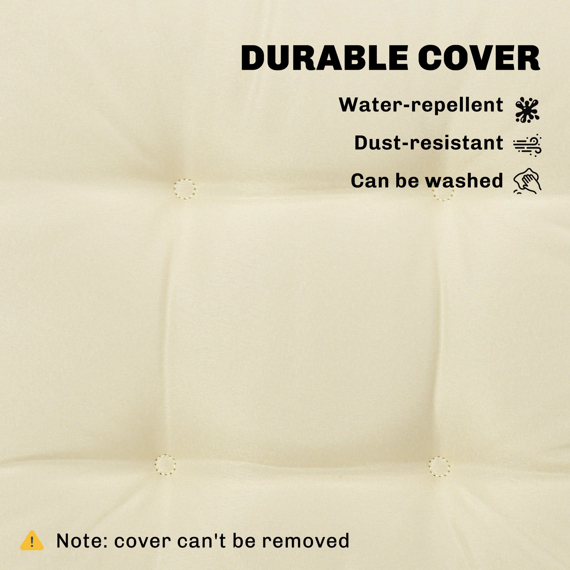 Outsunny Set of 4 Garden Seat Cushion with Ties, 42 x 42cm Replacement Dining Chair Seat Pad, Cream White