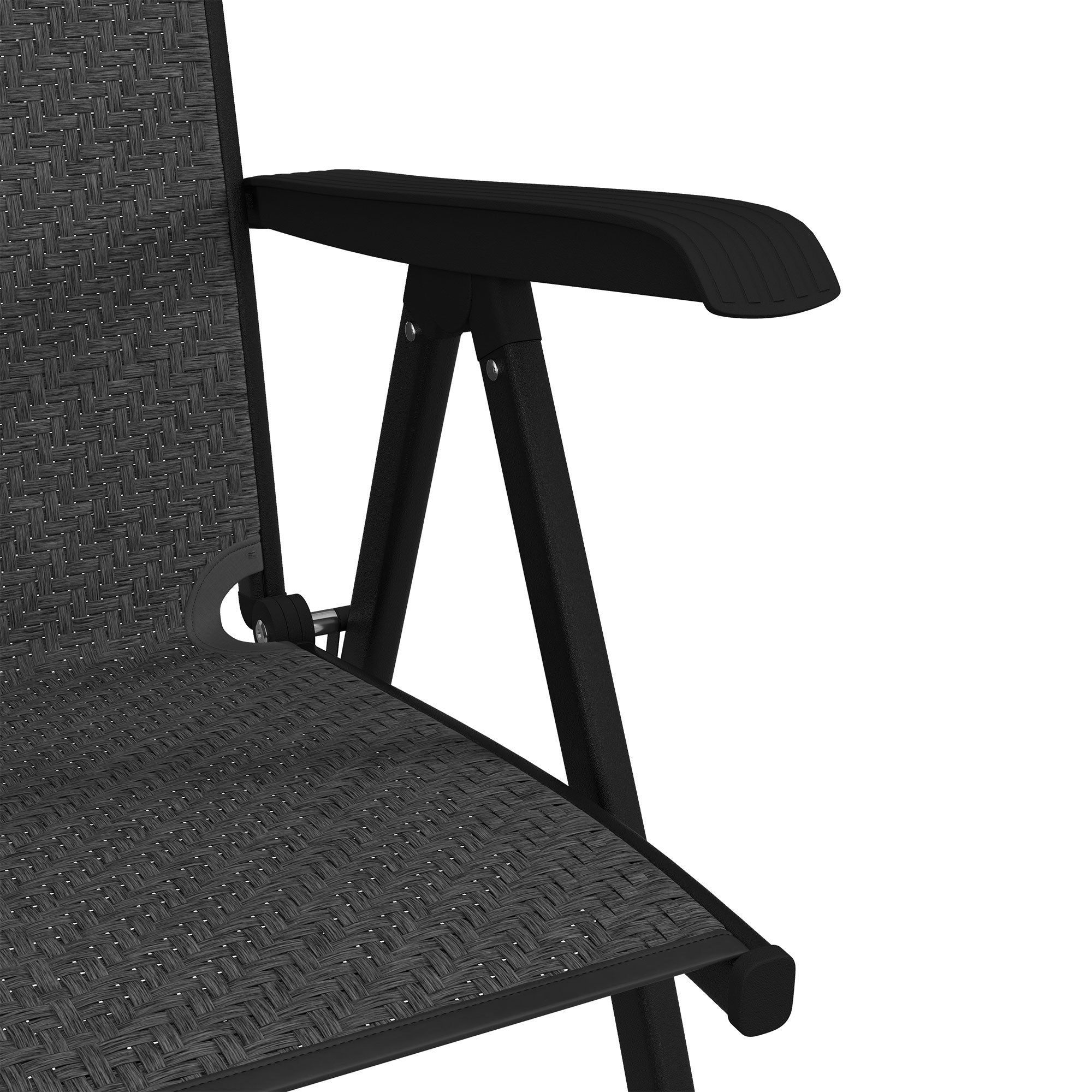 Outsunny Set of Two Folding Garden Chairs, with Seven-Position Adjustable Backs - Grey - North Peak Garden Furniture