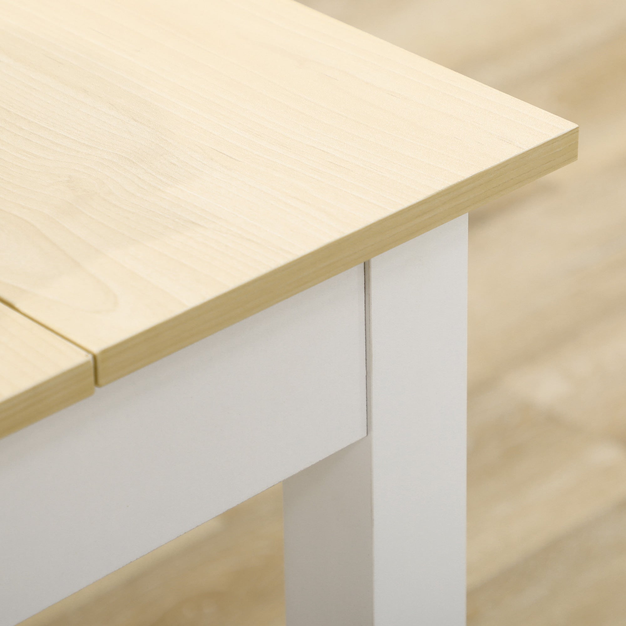 HOMCOM Dining Table for 4 to 6, Modern Kitchen Table with Wood Effect Tabletop, Thick Legs, 120cm, Oak Wood Grain - North Peak Garden Furniture