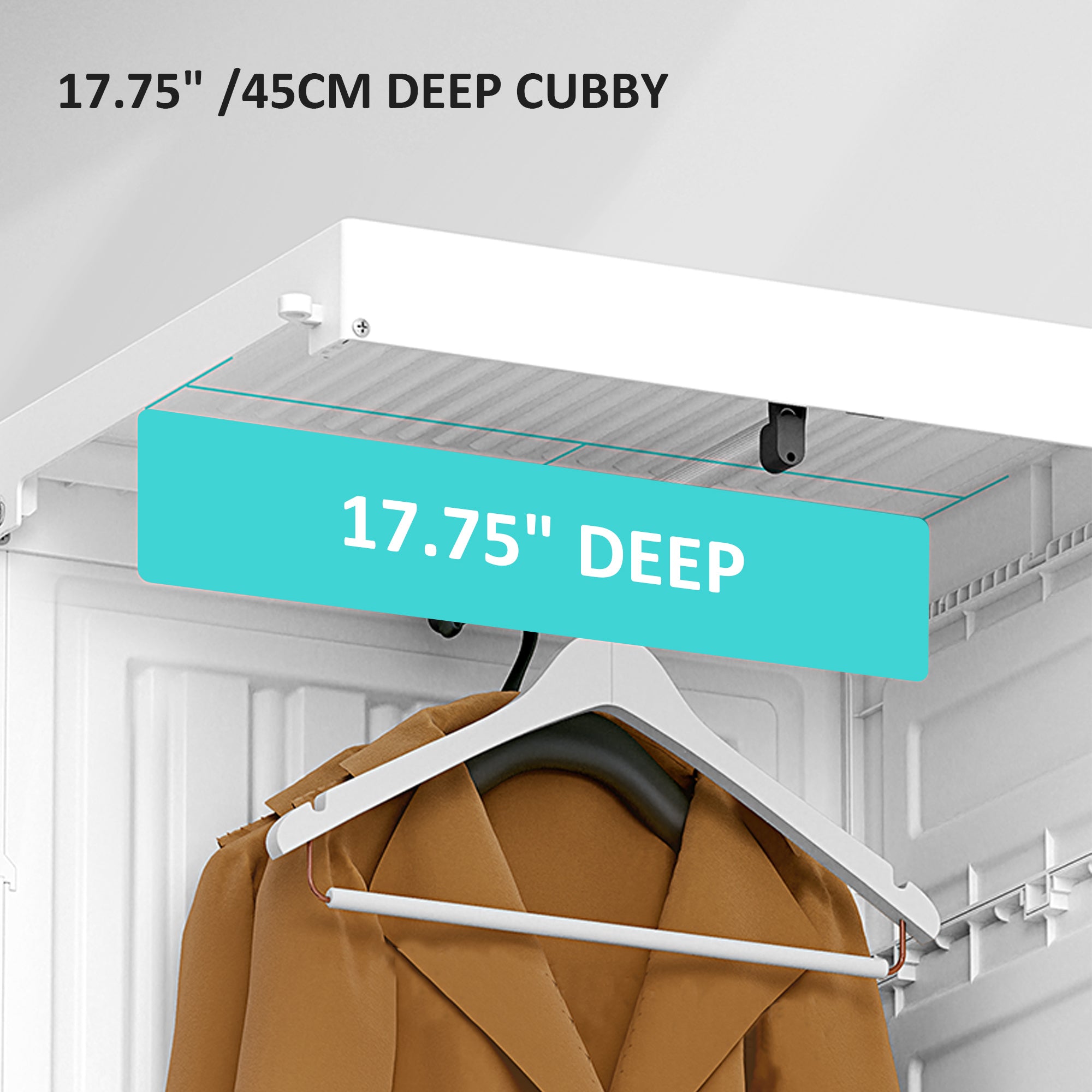 HOMCOM Portable Clothes Wardrobe for Bedroom, Foldable Clothes Organiser with Cube Storage, Hanging Rods, Magnet Doors, White - North Peak Garden Furniture
