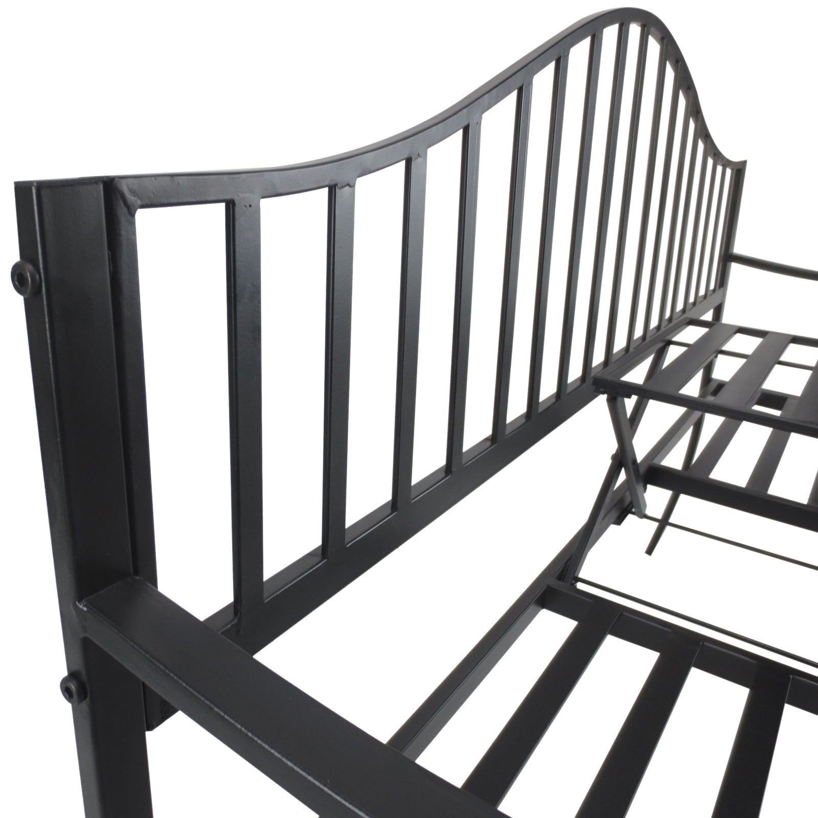Outsunny Metal Bench W/Table,  150Lx53Wx95H cm
