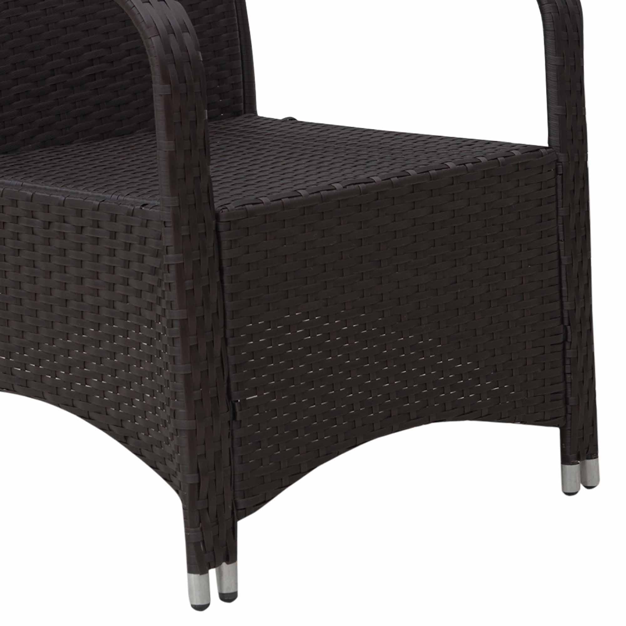 Outsunny 3 Pieces Rattan Bistro Set with Furniture Cover, Wicker Garden Furniture Set, Glass Top Coffee Table and Chairs with Cushions for Outdoor, Patio, Balcony, Cream White - North Peak Garden Furniture