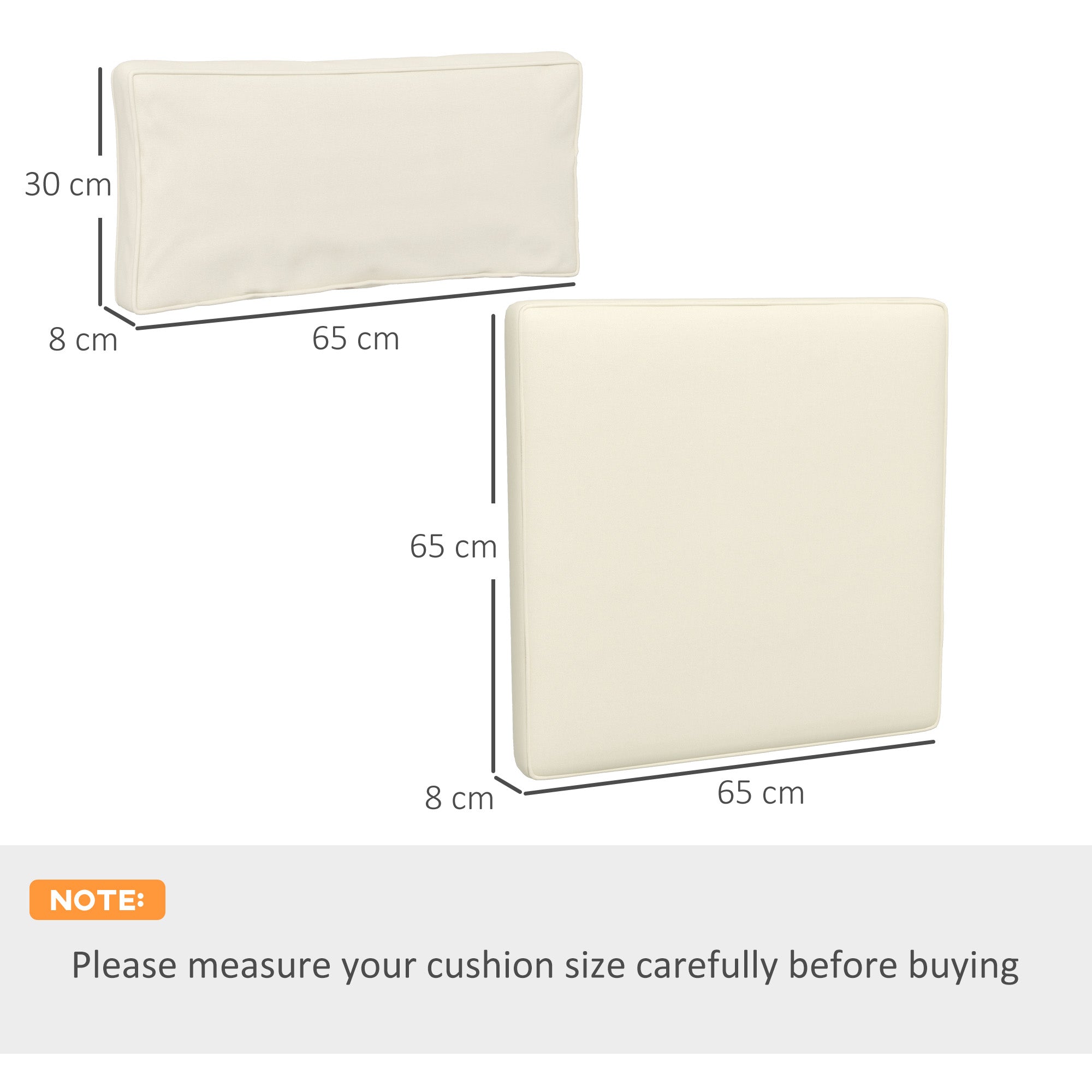 Outsunny Set of 14 Dining Set Cushions - Cream