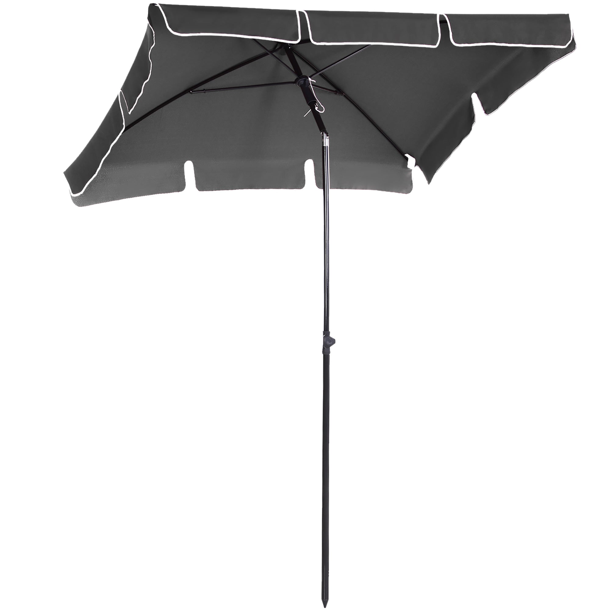 Outsunny Aluminium Sun Umbrella Parasol Patio Garden Rectangular Tilt 2M x 1.25M