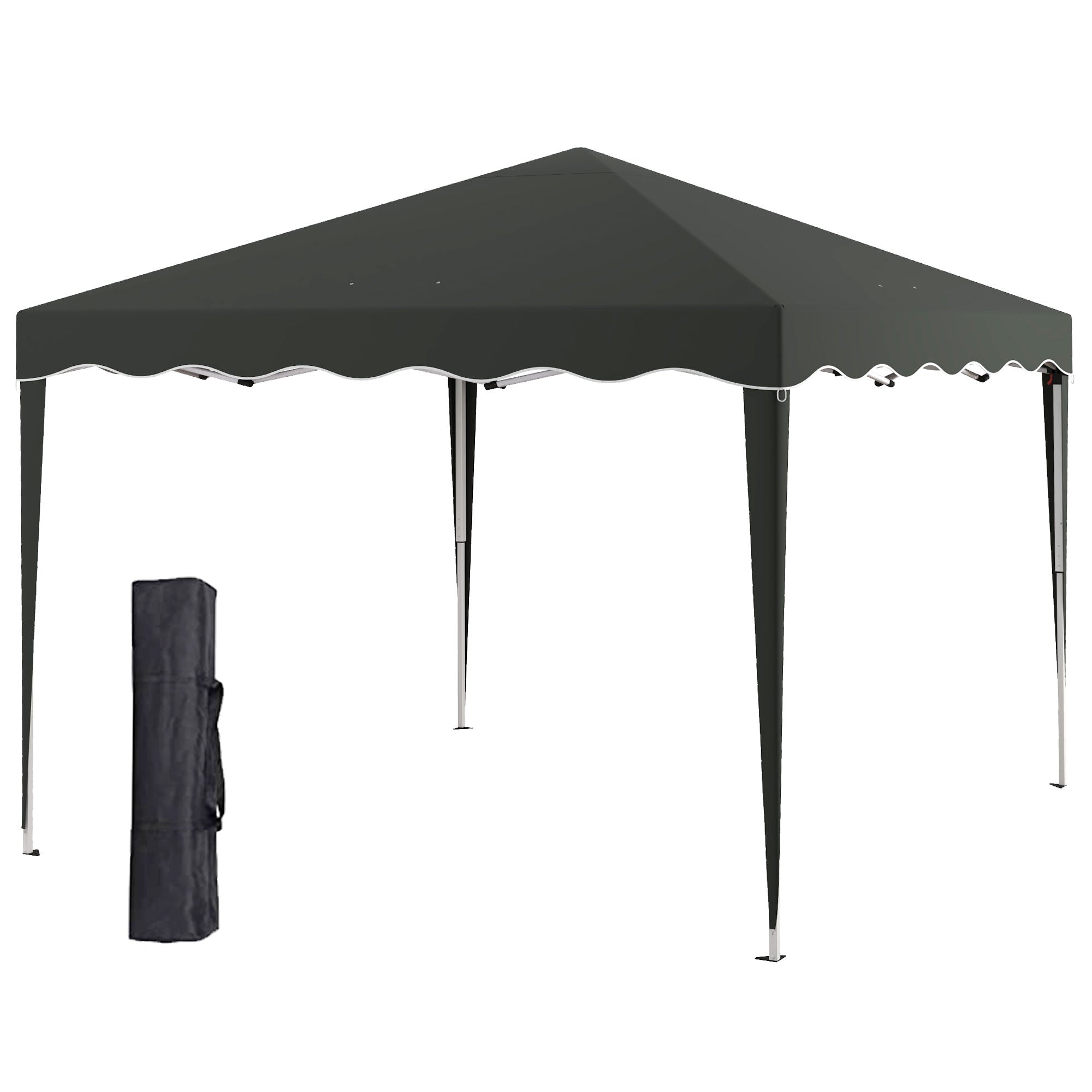 Outsunny 3 x 3cm Adjustable Height Pop-Up Gazebo, with Bag - Grey