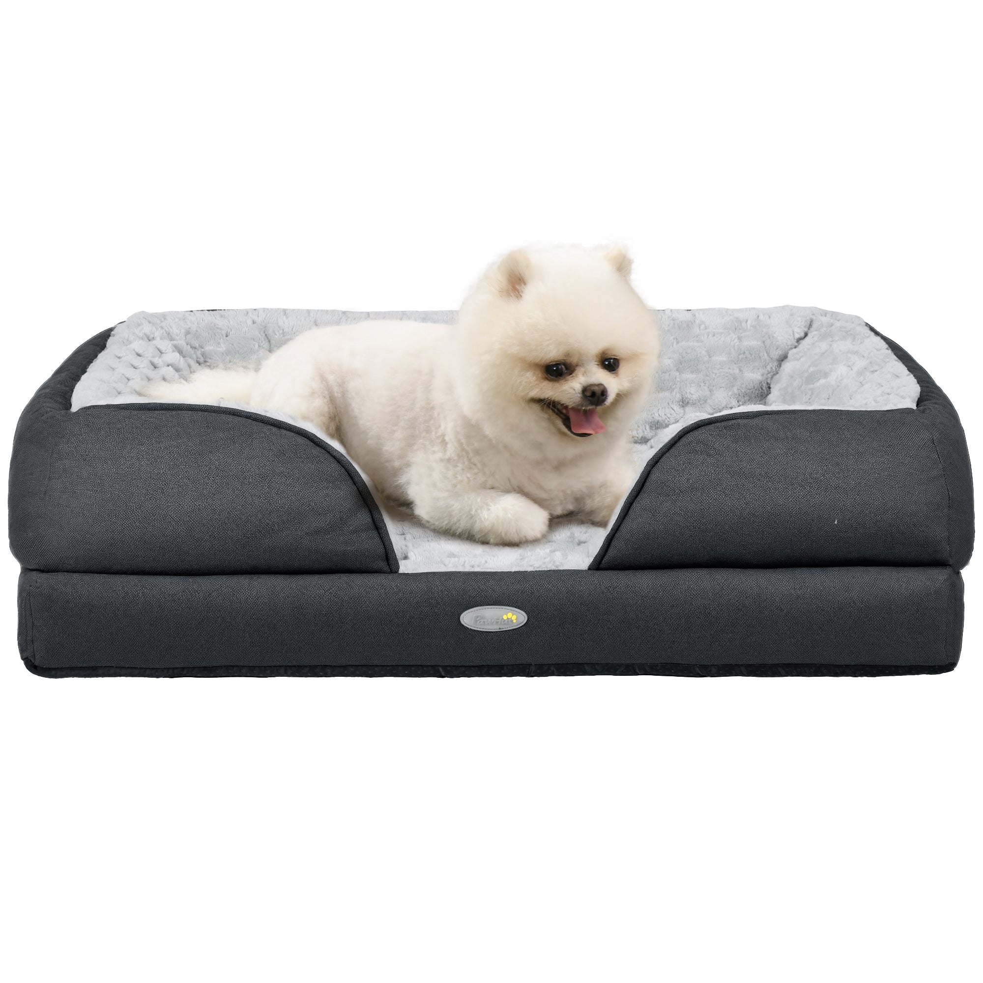PawHut Calming Dog Bed Pet Mattress w/ Removable Cover, Anti-Slip Bottom, for Small Dogs, 70L x 50W x 18Hcm - Charcoal Grey - North Peak Garden Furniture