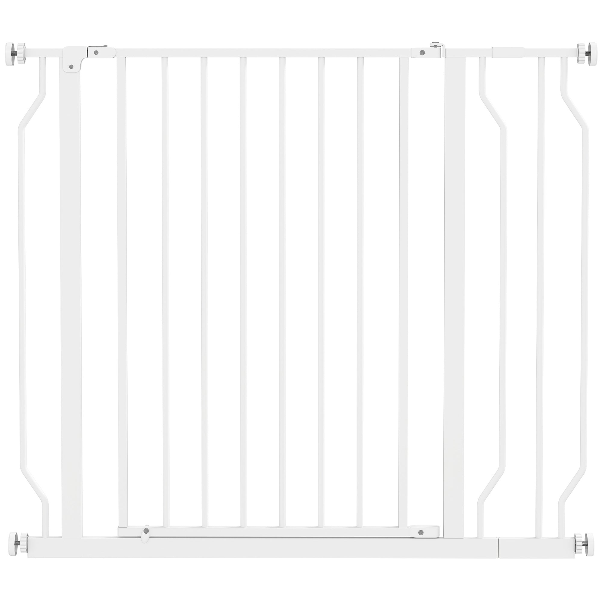 PawHut Wide Dog Safety Gate, with Door Pressure, for Doorways, Hallways, Staircases - White - North Peak Garden Furniture